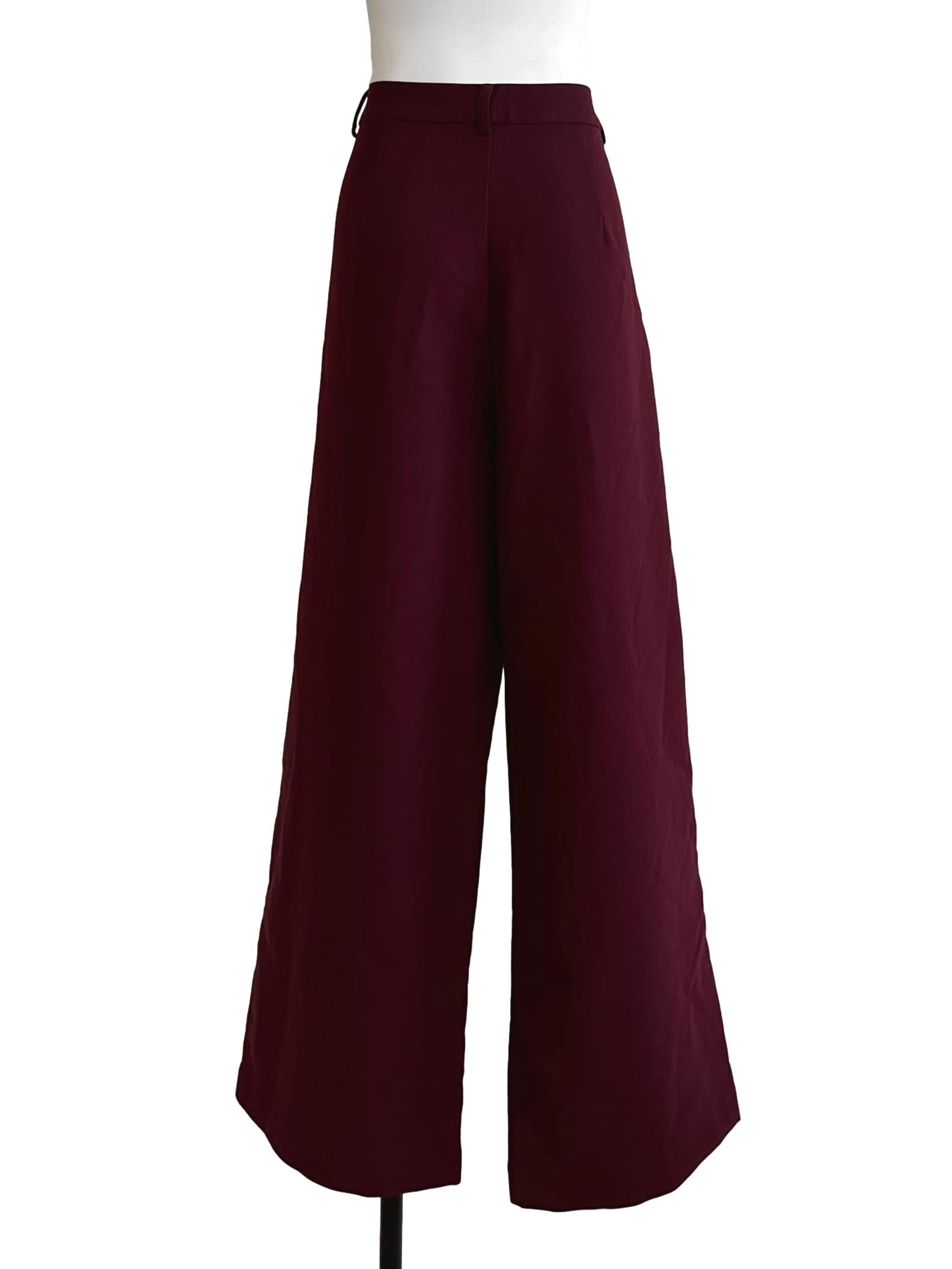 Burgundy Red Wide Leg Pants TCL