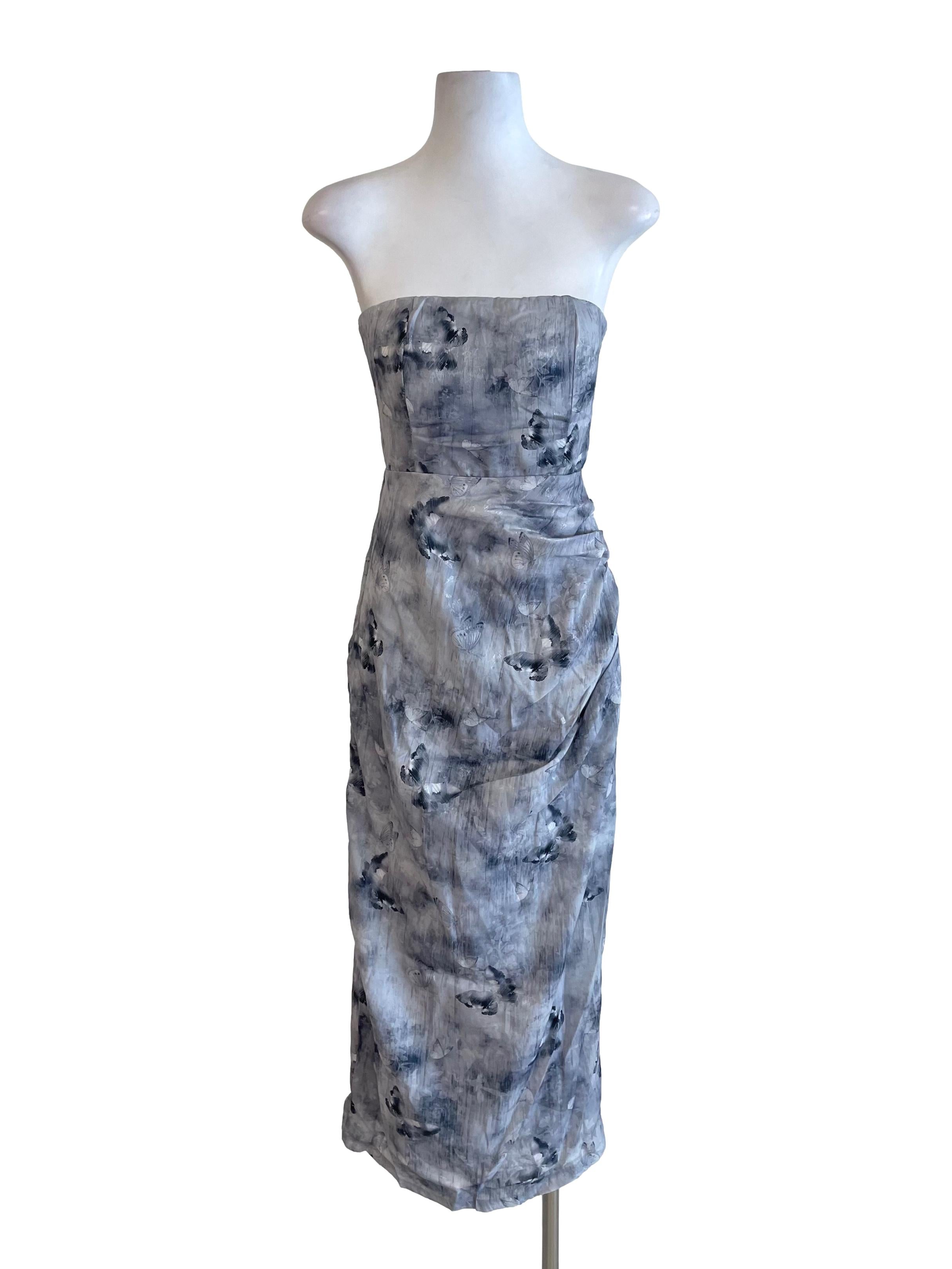 Spruce Butterfly Draped Bodycon Dress