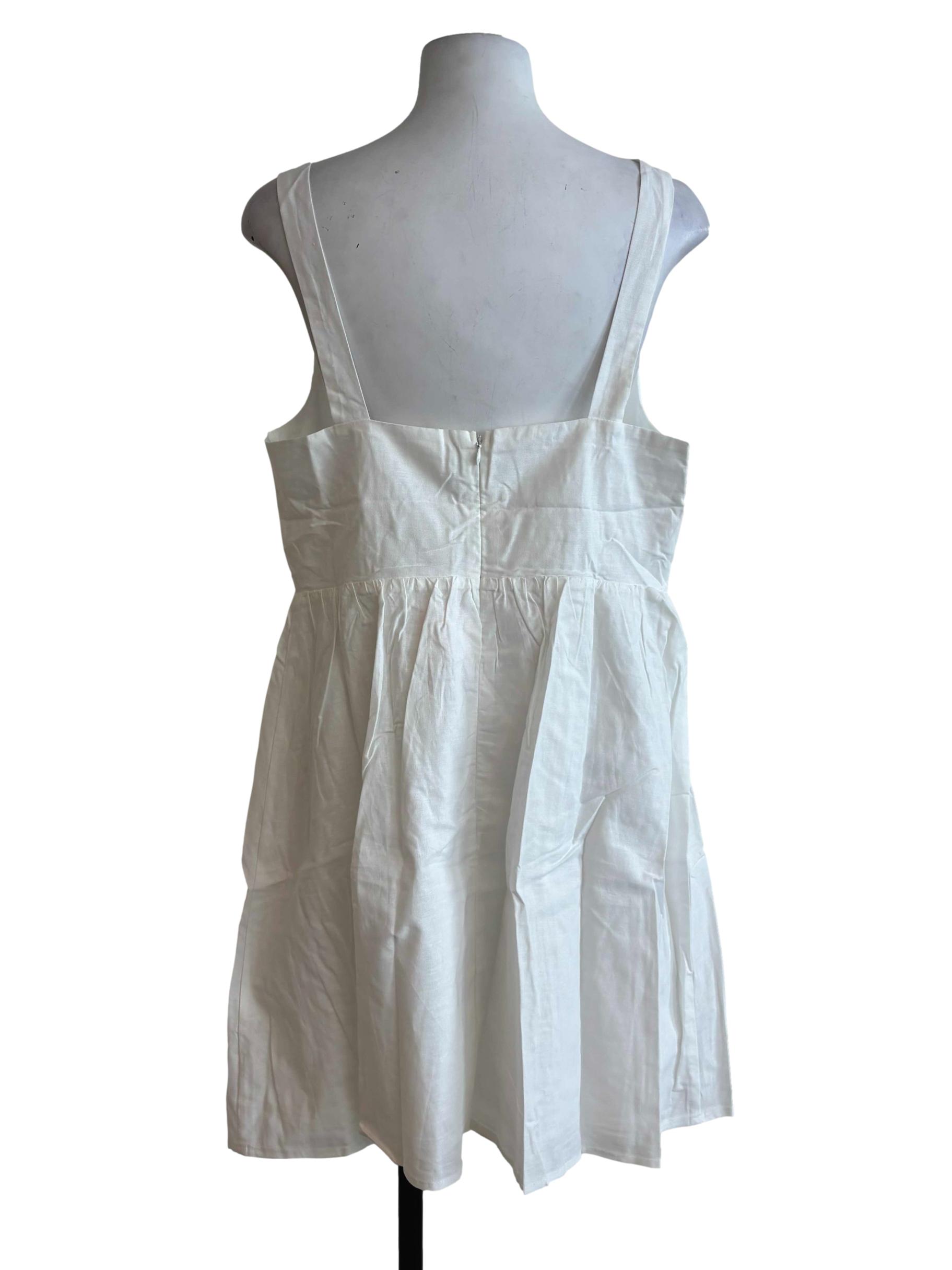 White Erica Corset Linen Dress
