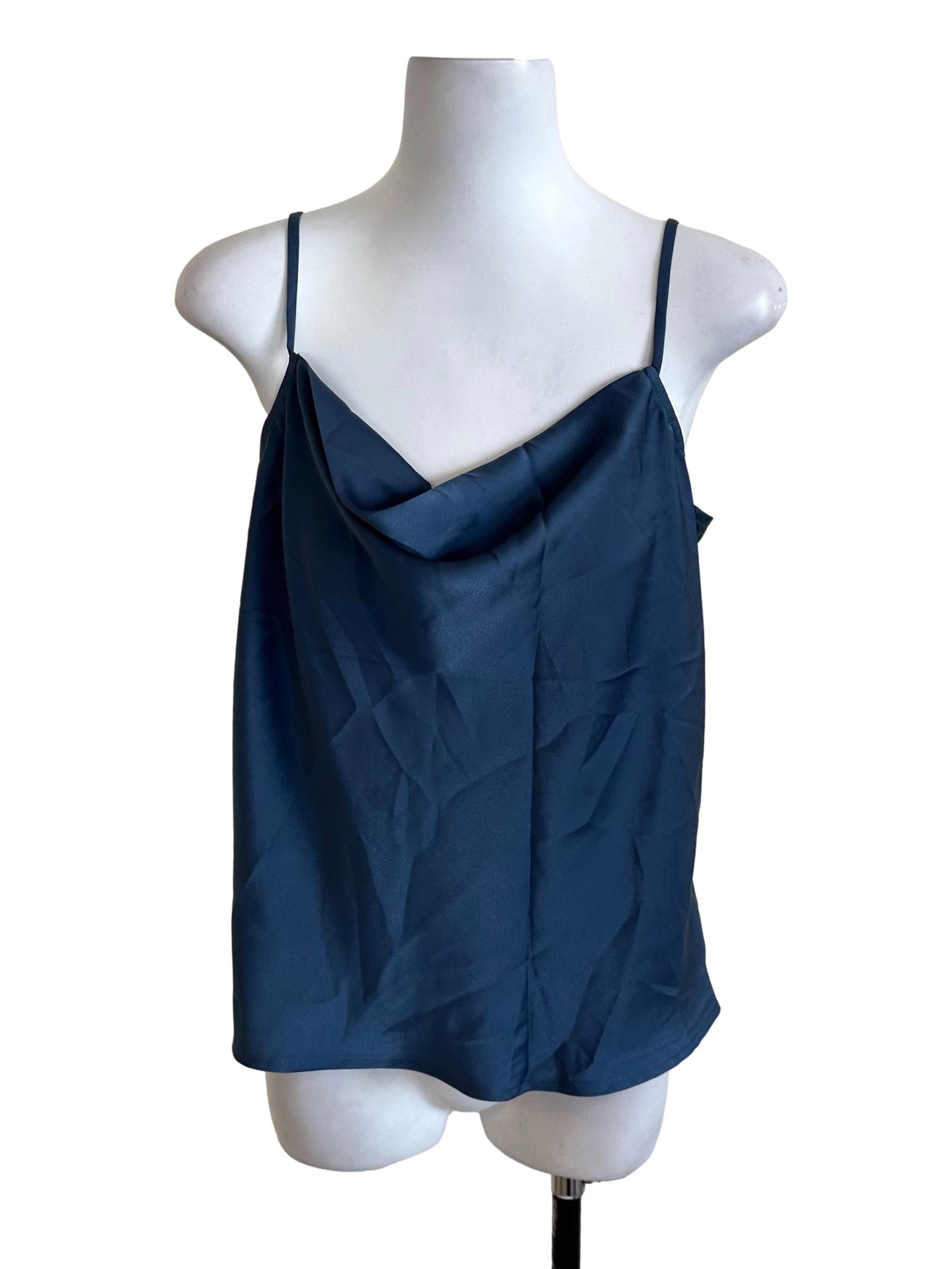 Spruce Blue Plain Satin Top LB