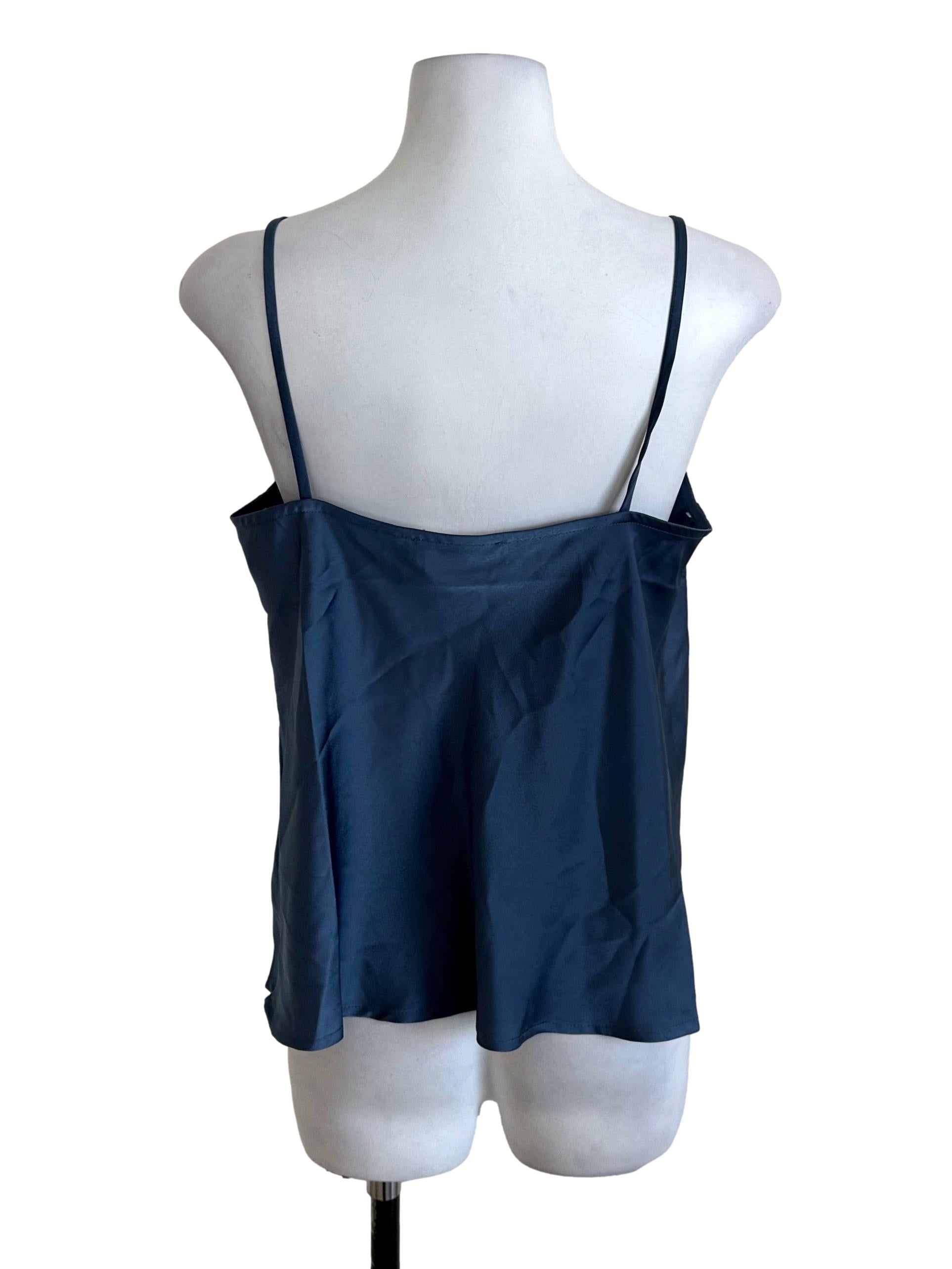 Spruce Blue Plain Satin Top LB