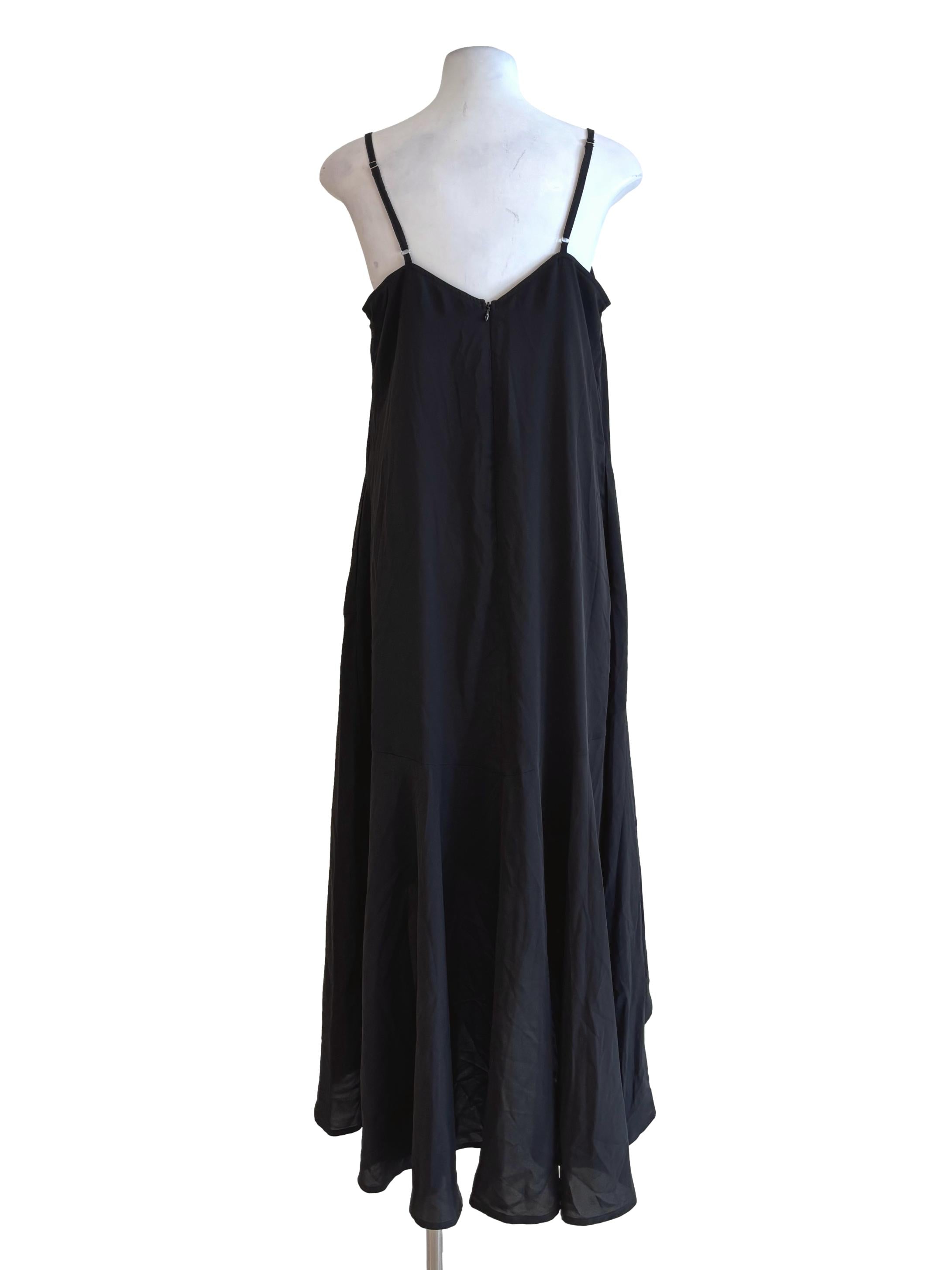 Jet Black Asymmetrical Cami Dress YHF