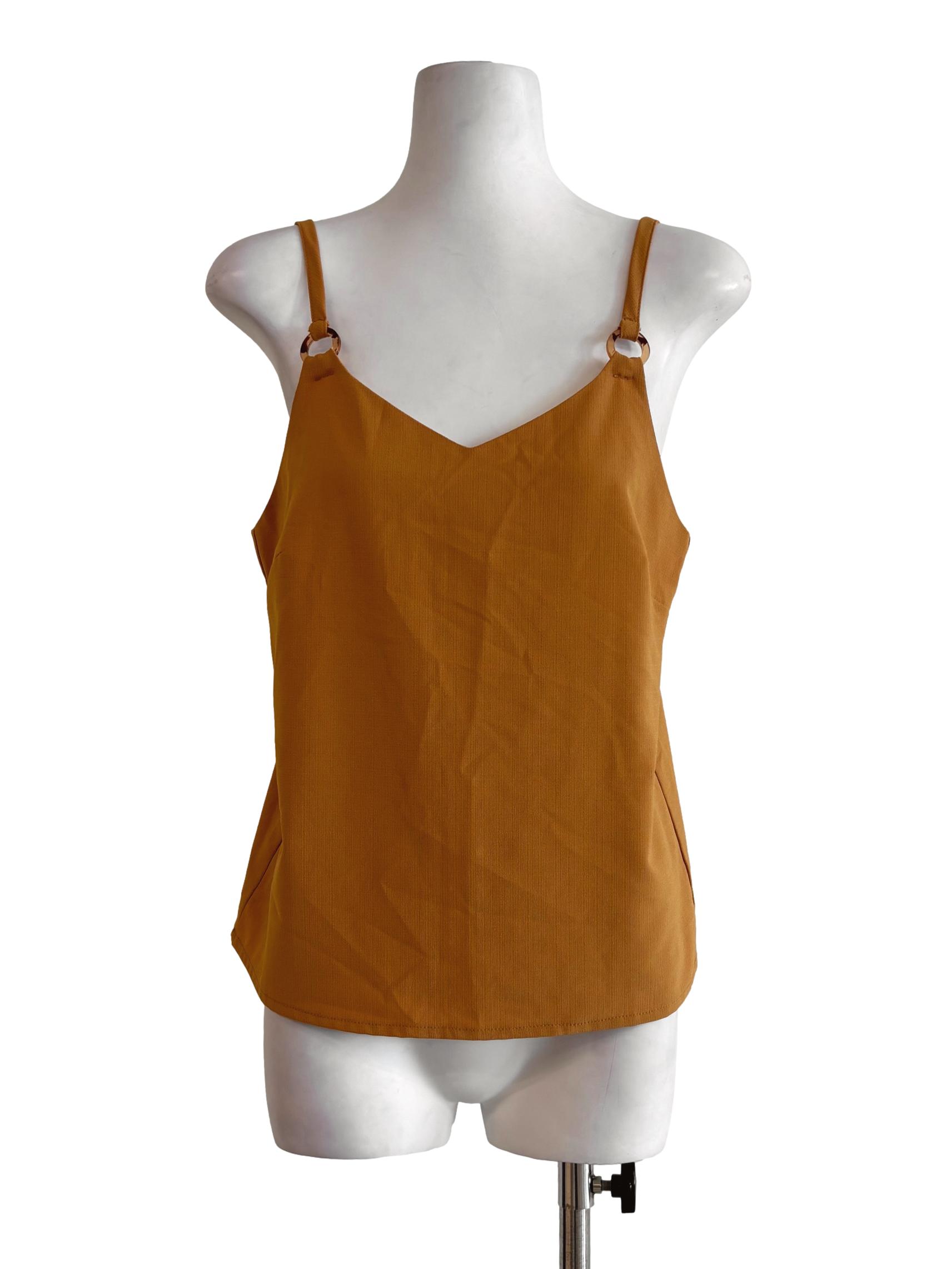 Carrot Orange Sleeveless Top