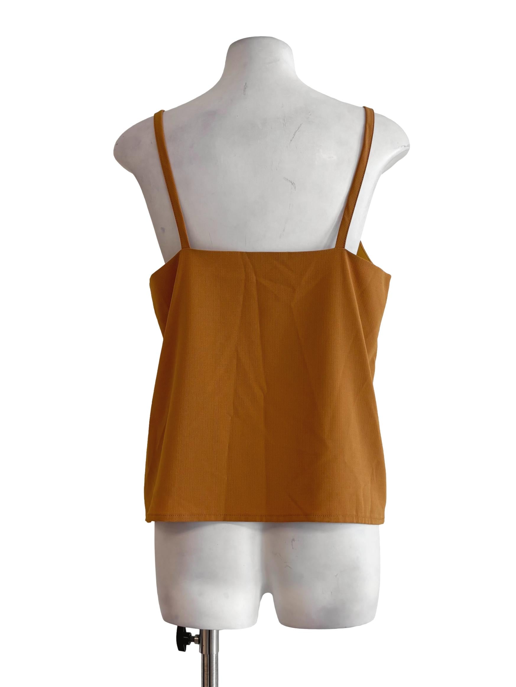 Carrot Orange Sleeveless Top