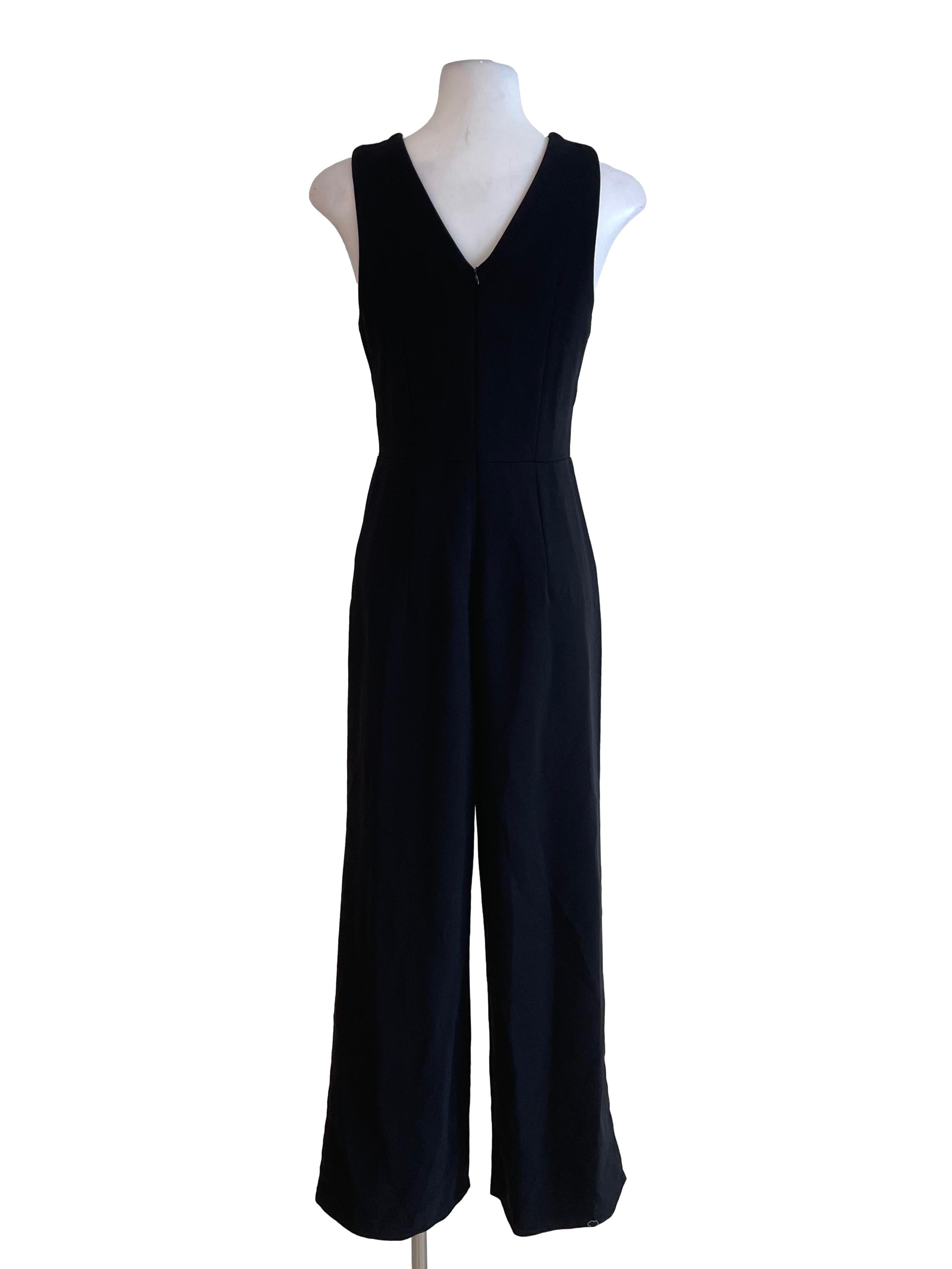 Black Halter Crossed Neck Jumpsuit