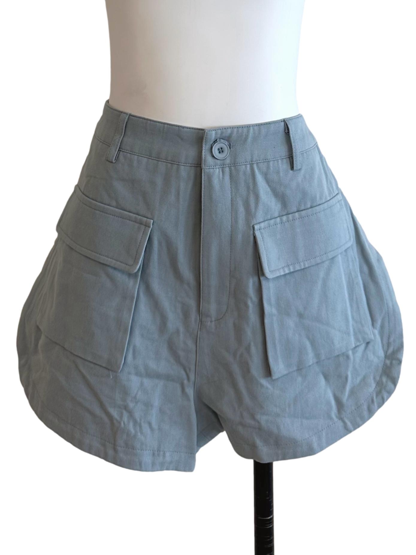 Light Blue Pocket Casual Shorts