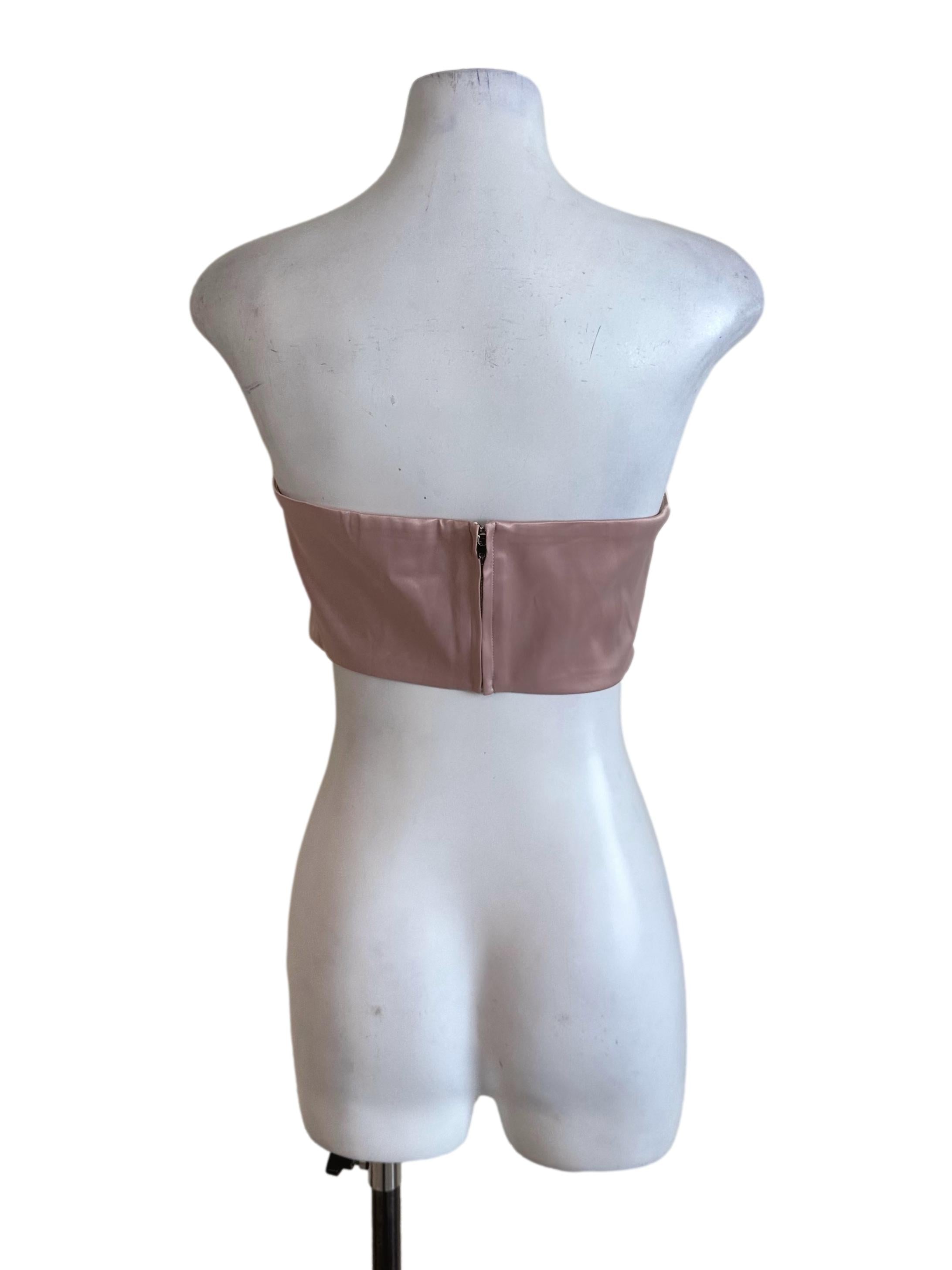 Rose Gold Panel Satin Tube Top