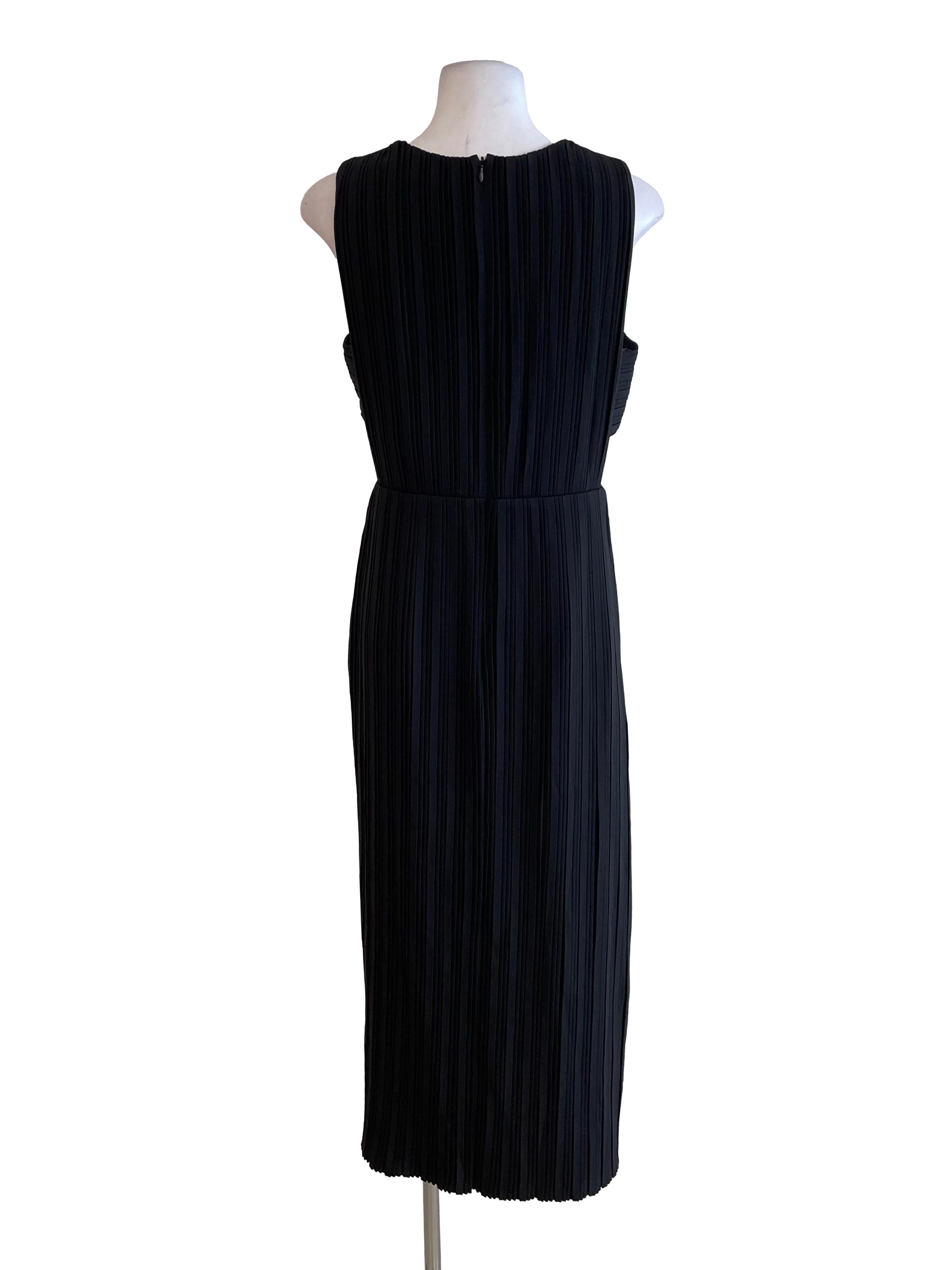 Black Accordion Open Waist Dress