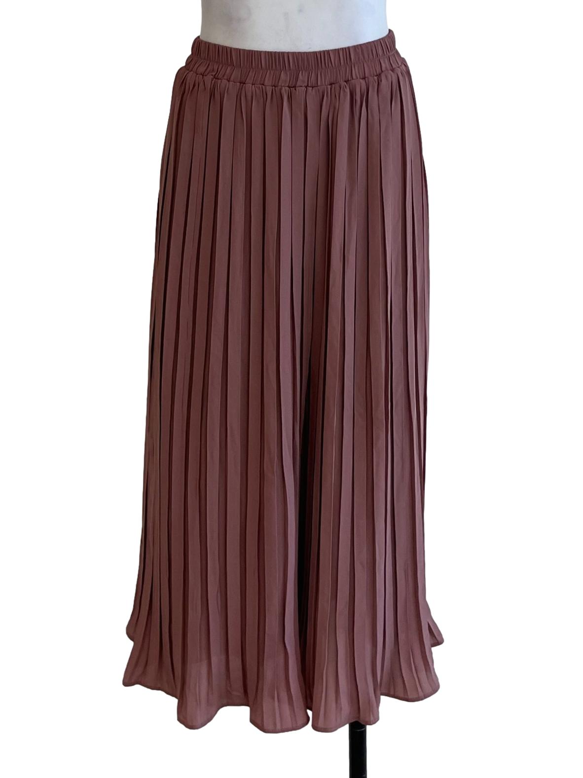 Mauve Pink Pleated Skirt