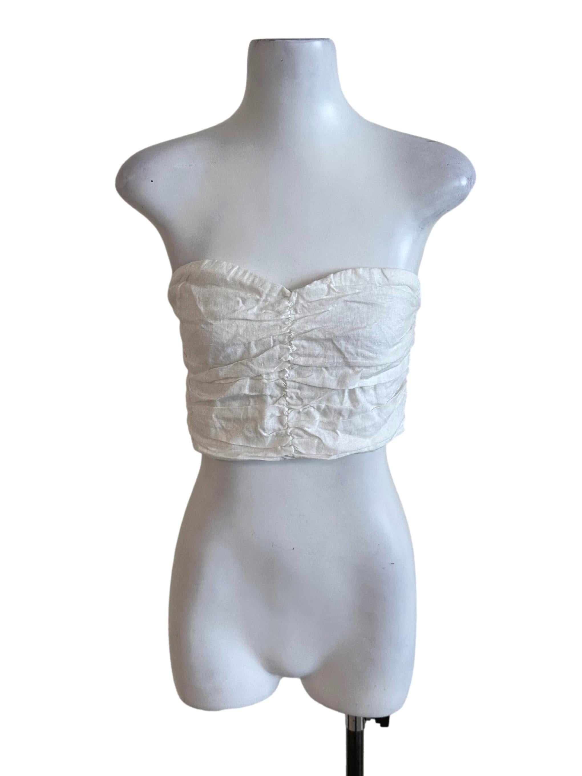 Pearl White Ruched Sweetheart Tube Top TEM