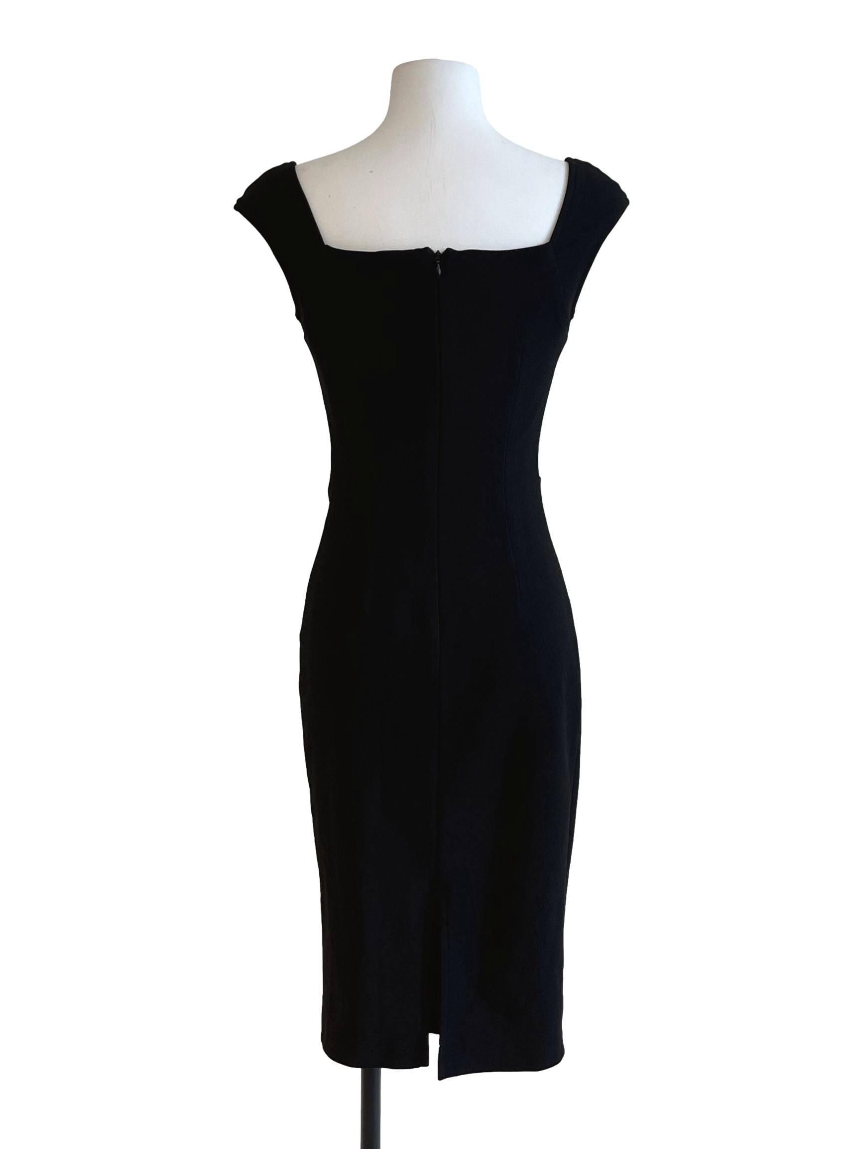 Onyx Black Bodycon Midi Dress