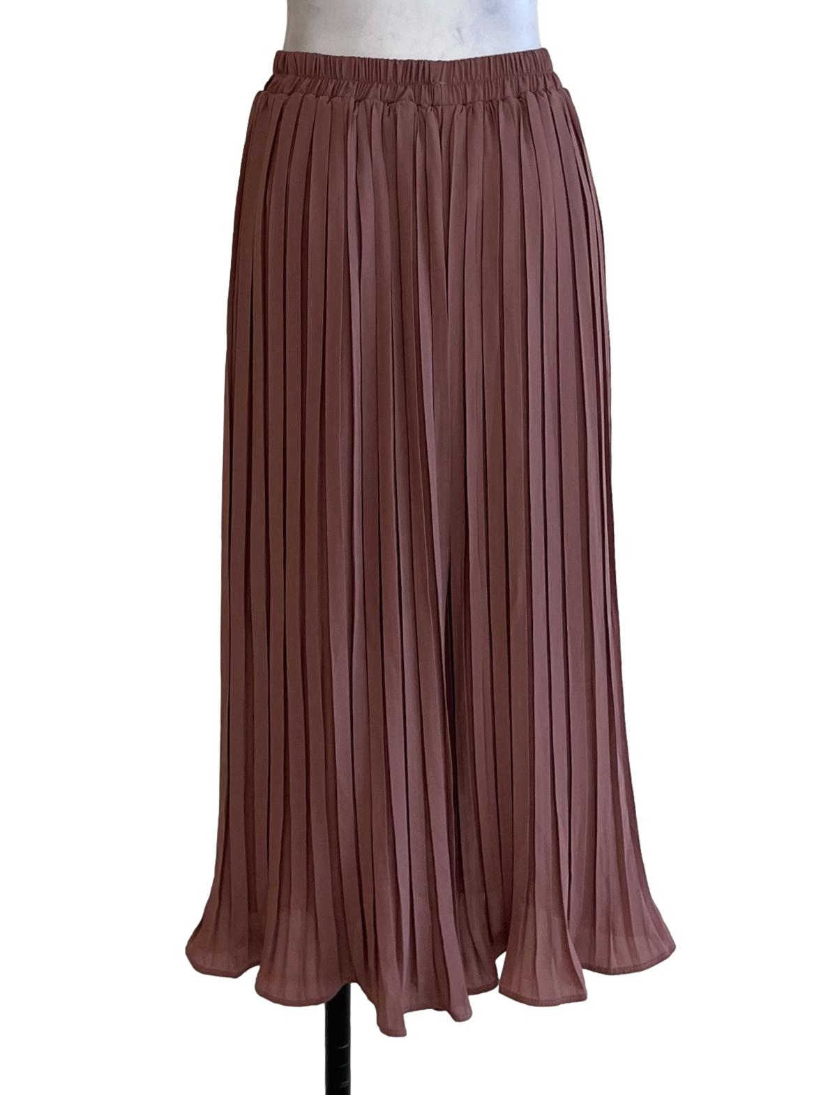 Mauve Pink Pleated Skirt