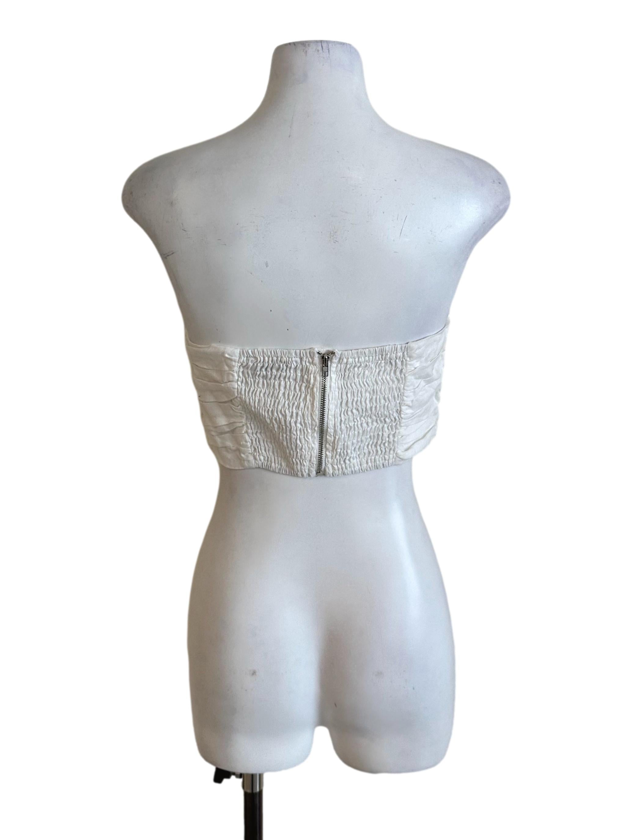 Pearl White Ruched Sweetheart Tube Top TEM