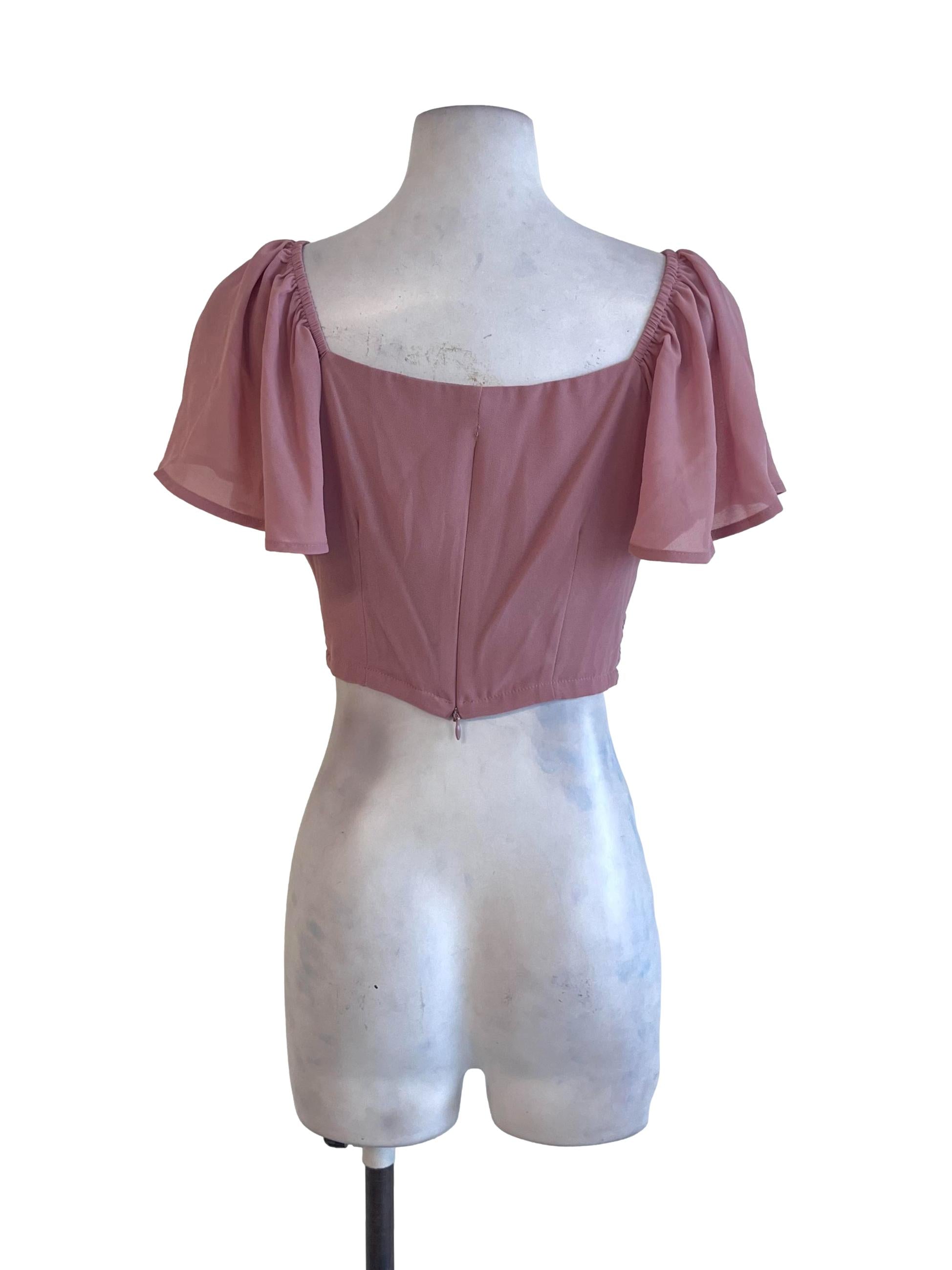 Crepe Pink Top