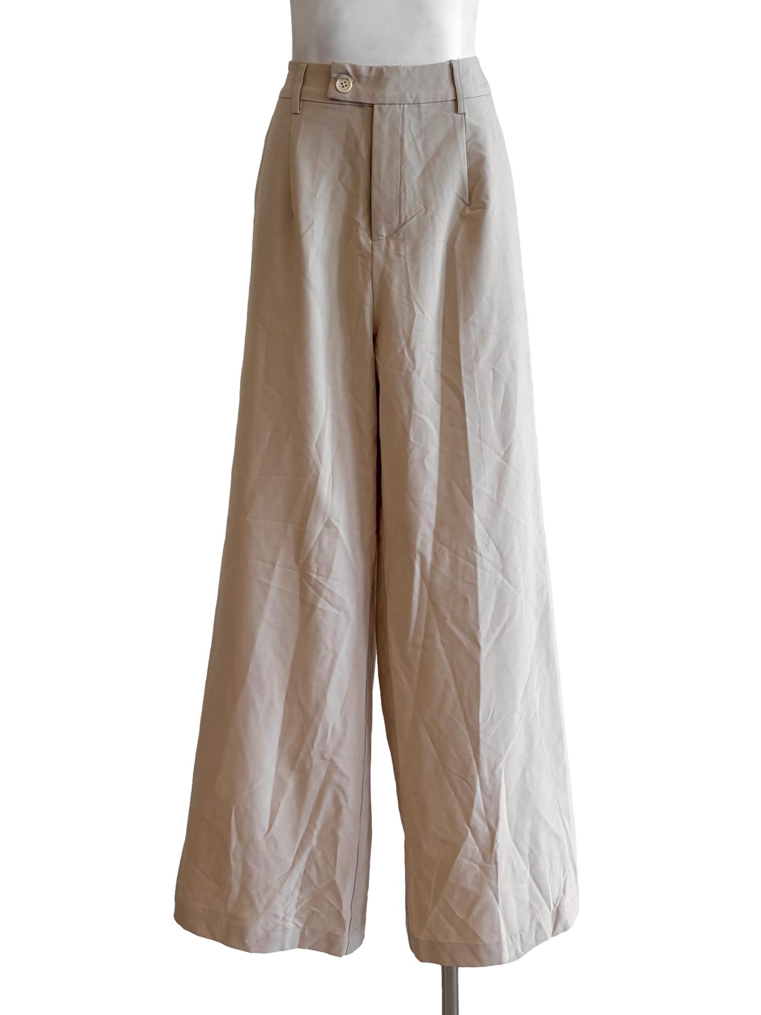 Almond Beige Wide Leg Pants TTR