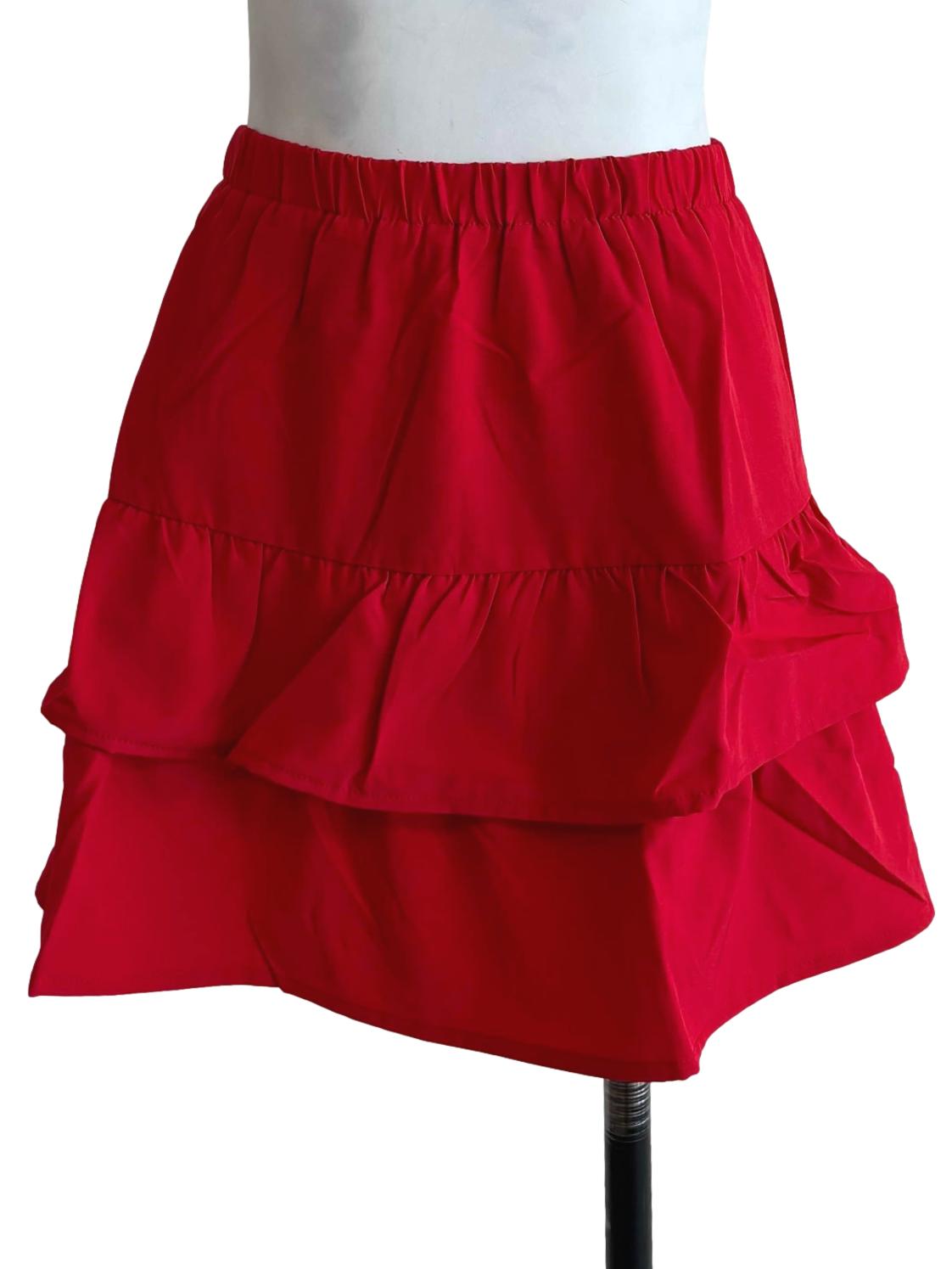 Red Angelina Tiered Skorts