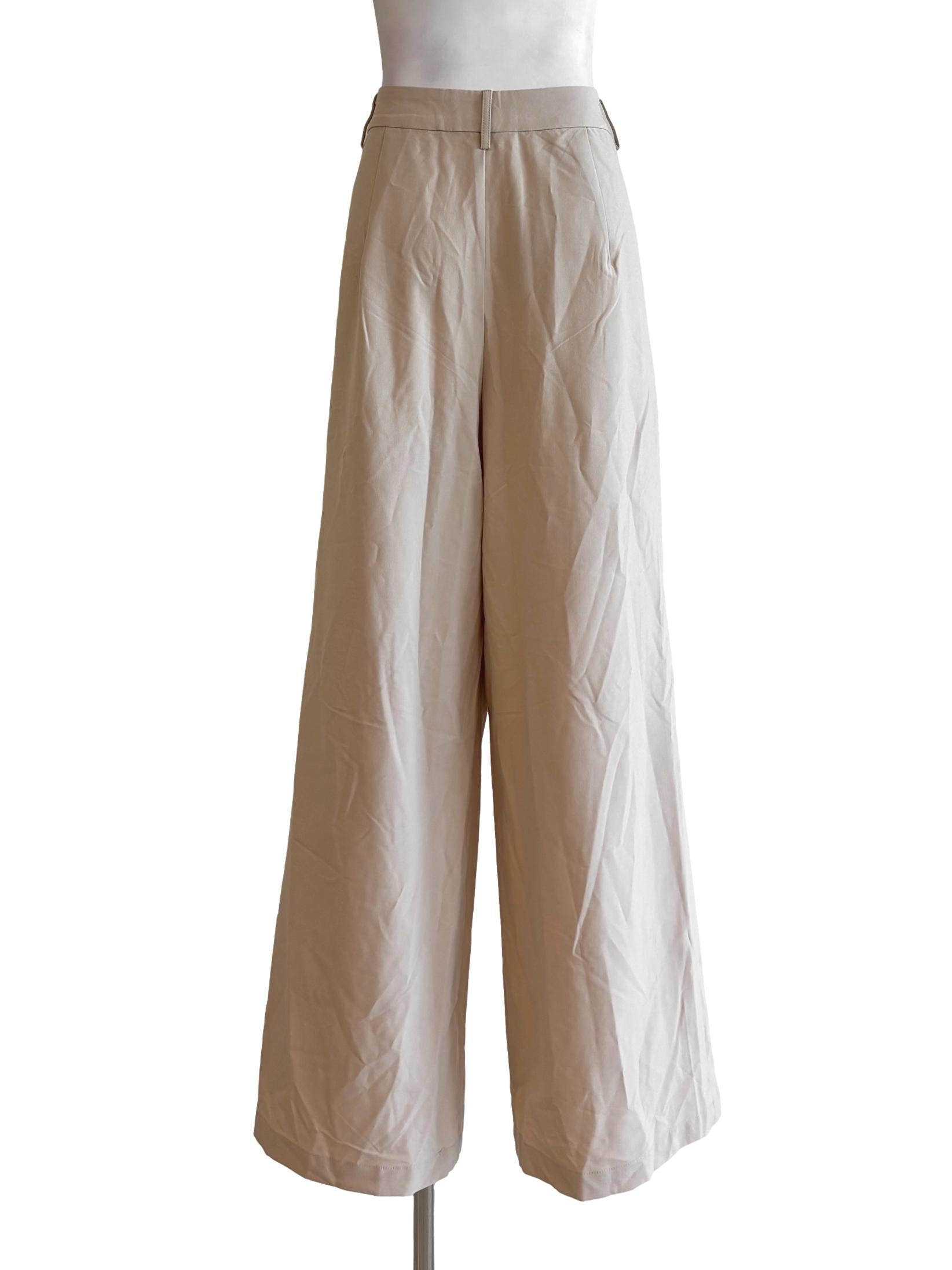 Almond Beige Wide Leg Pants TTR