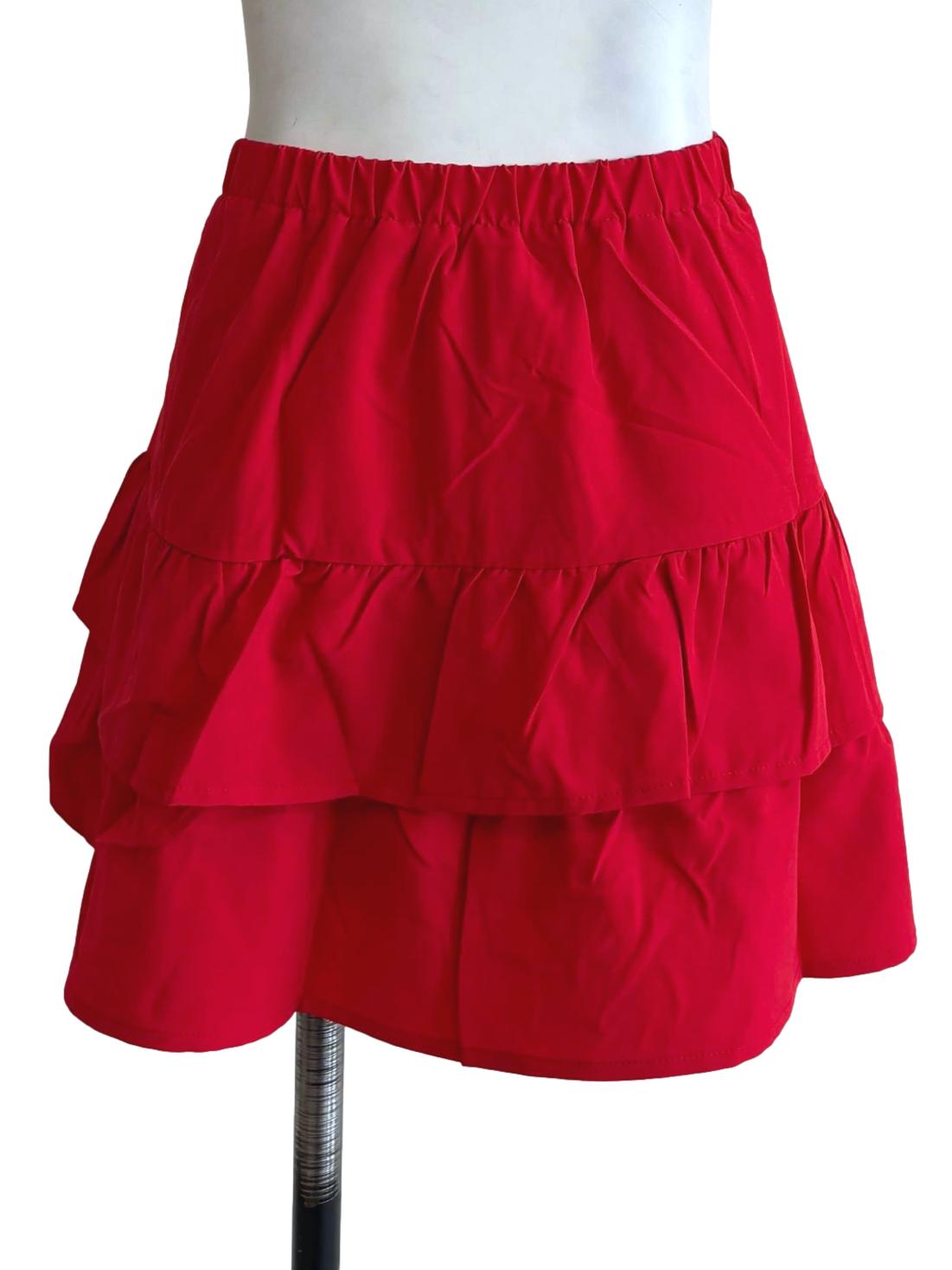 Red Angelina Tiered Skorts