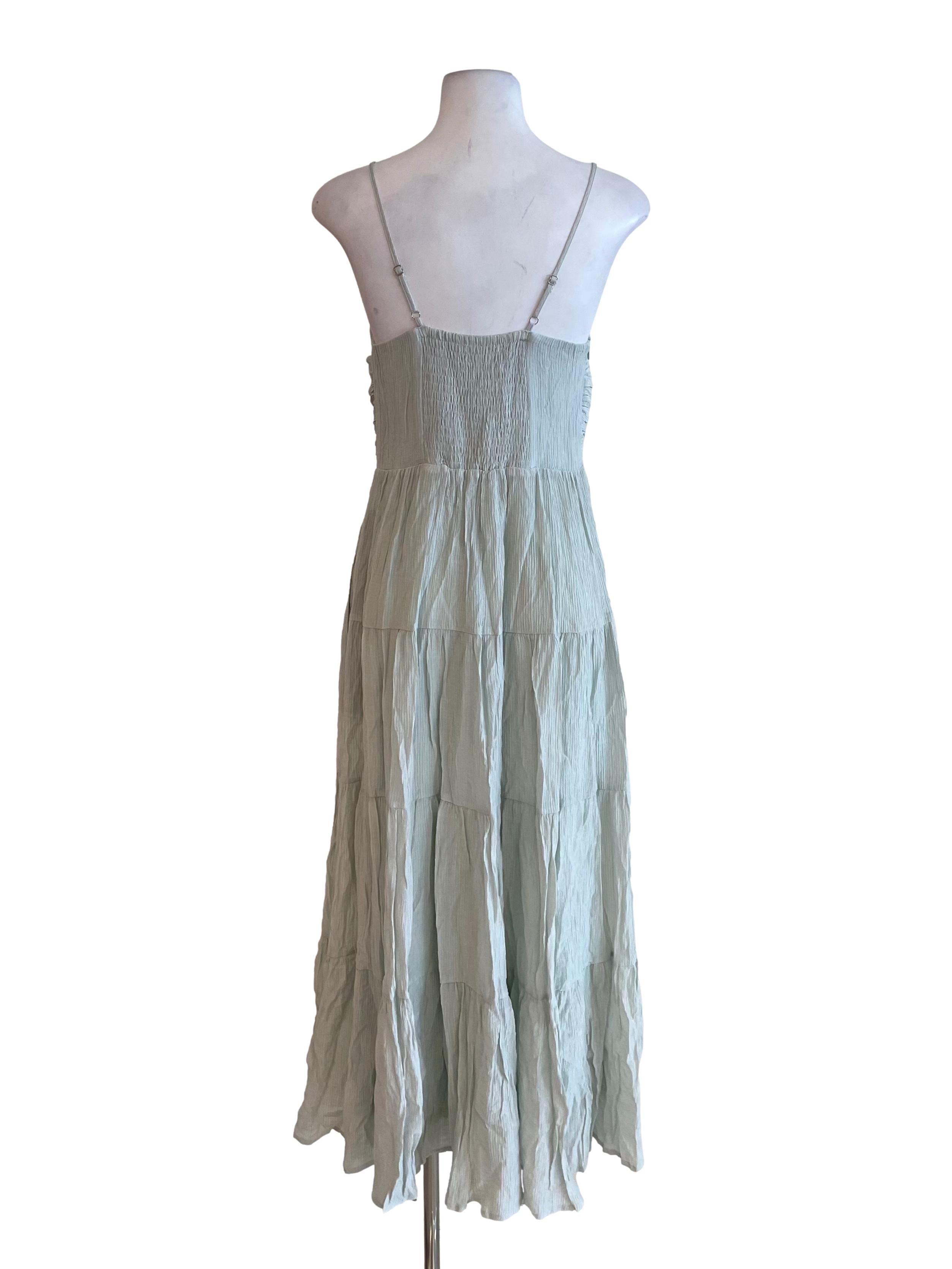 Dull Mint Tiered Cami Dress