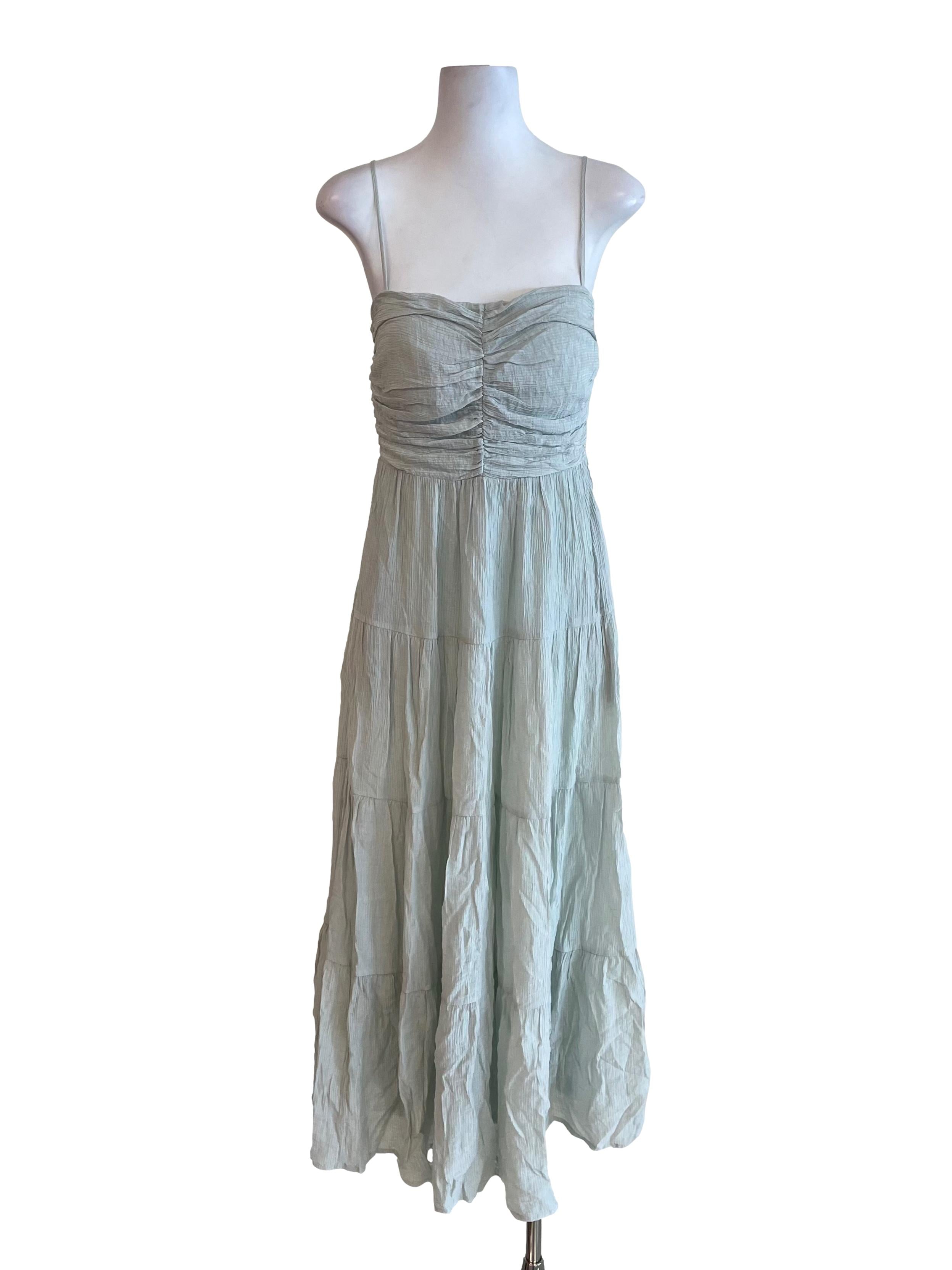 Dull Mint Tiered Cami Dress