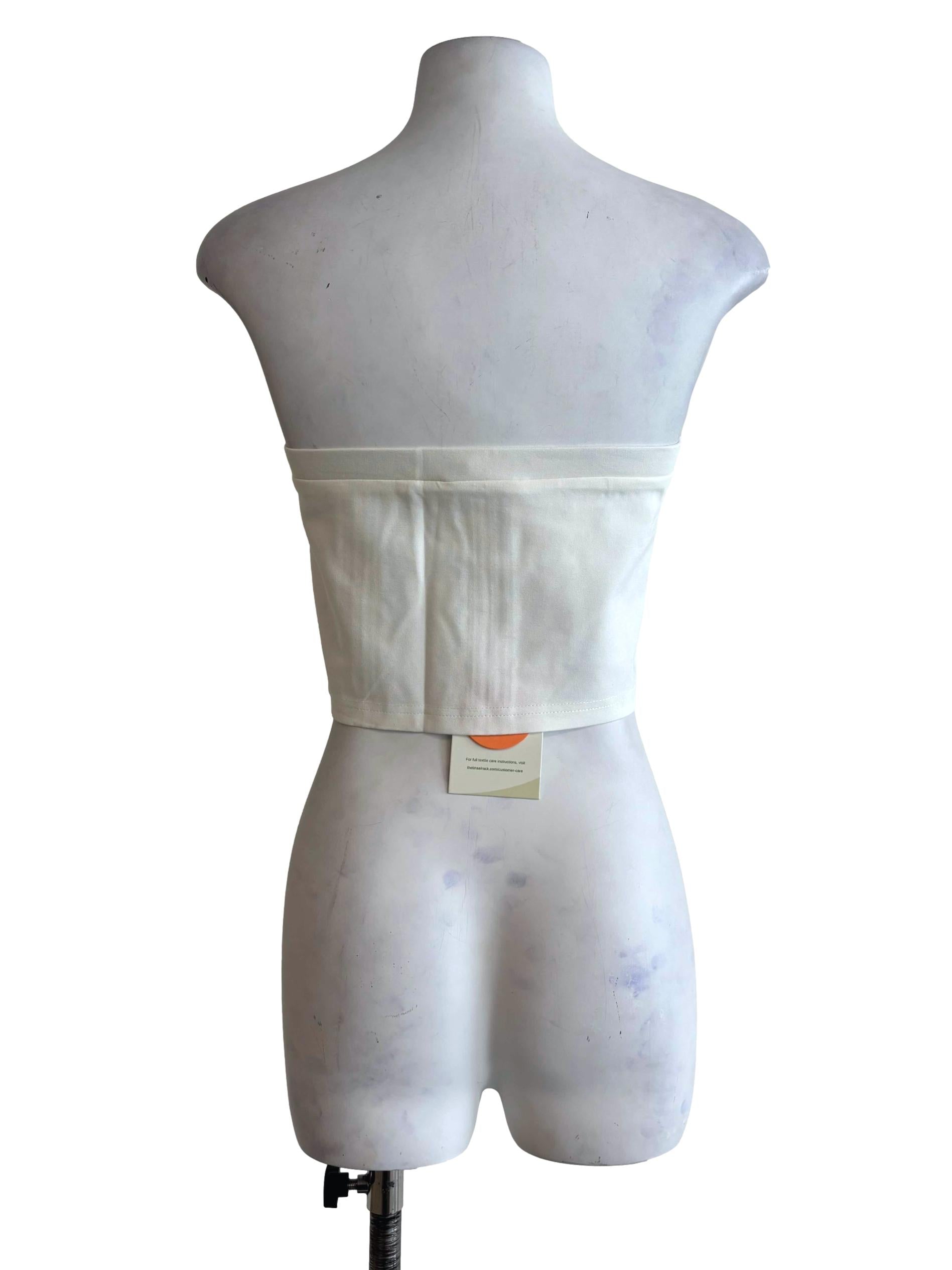 White Addy Zip Up Tube Top
