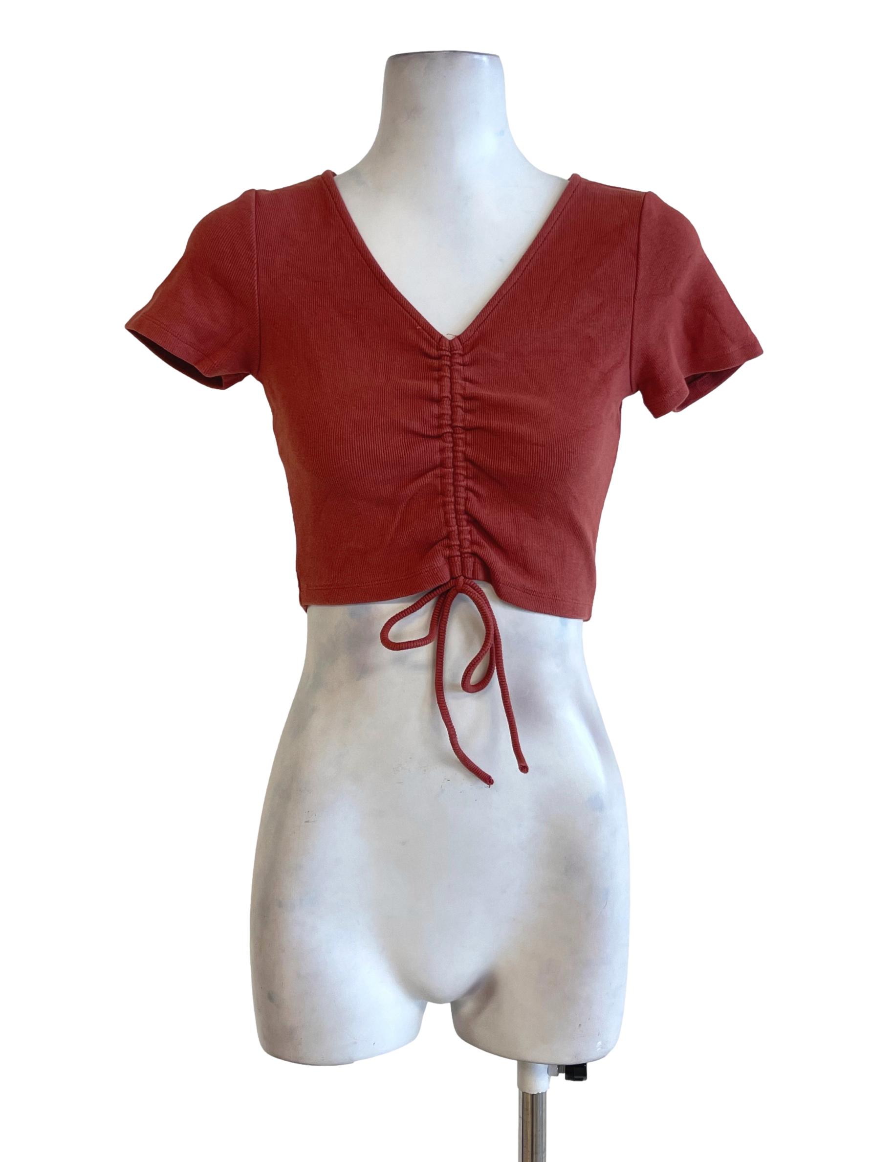 Amber V Neck Short Sleeve Pencil Crop Top