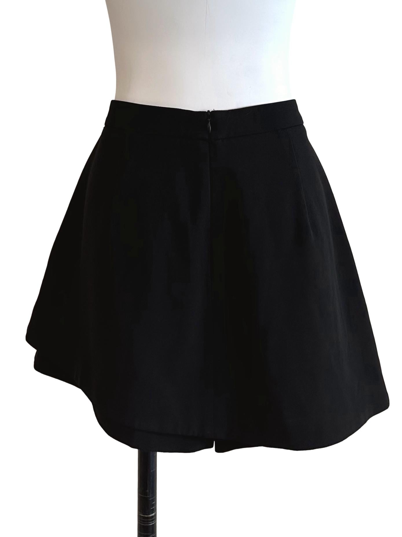 Raven Black Asymmetric Skorts LB