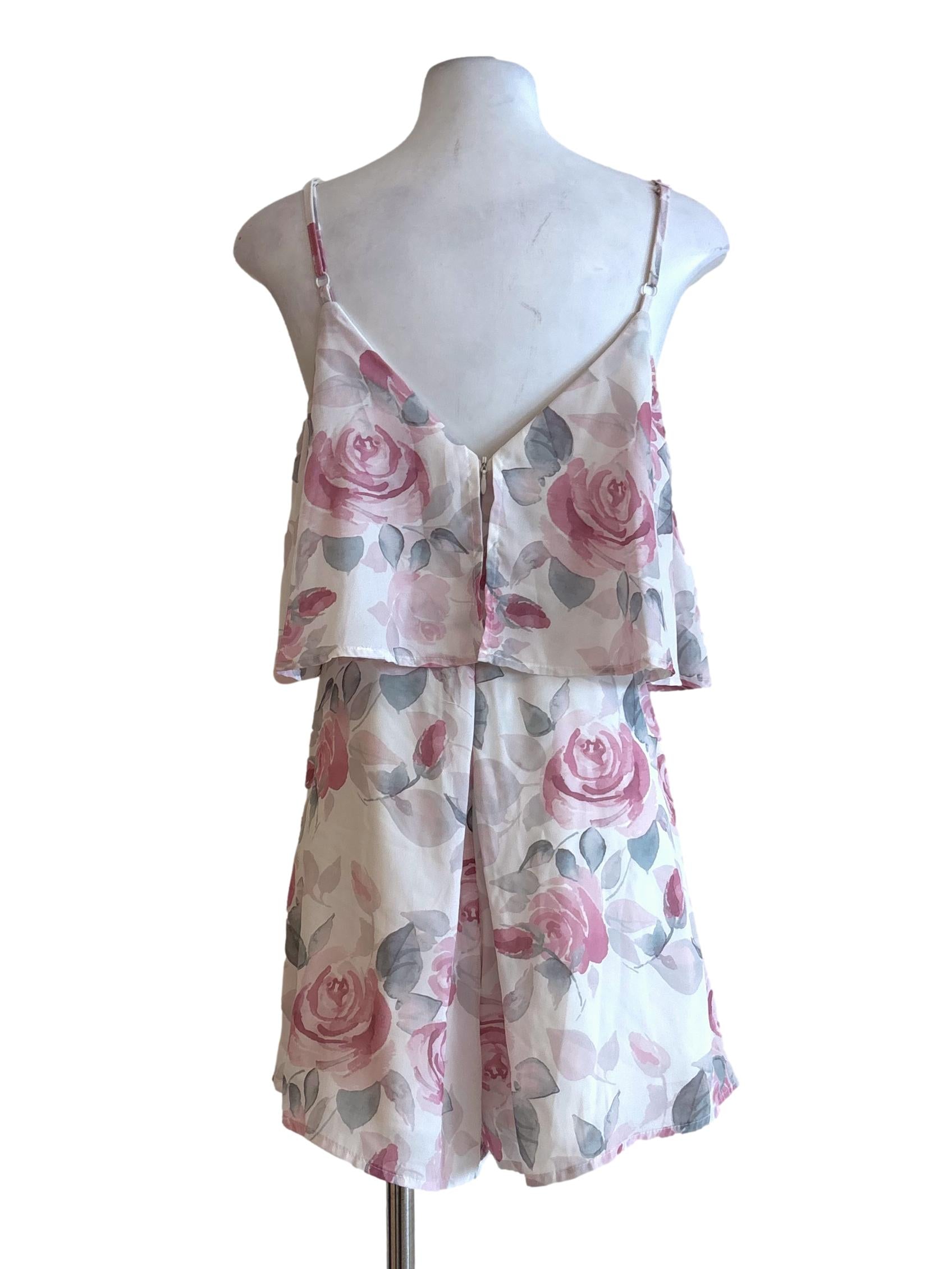 Pink Rose Drape Romper