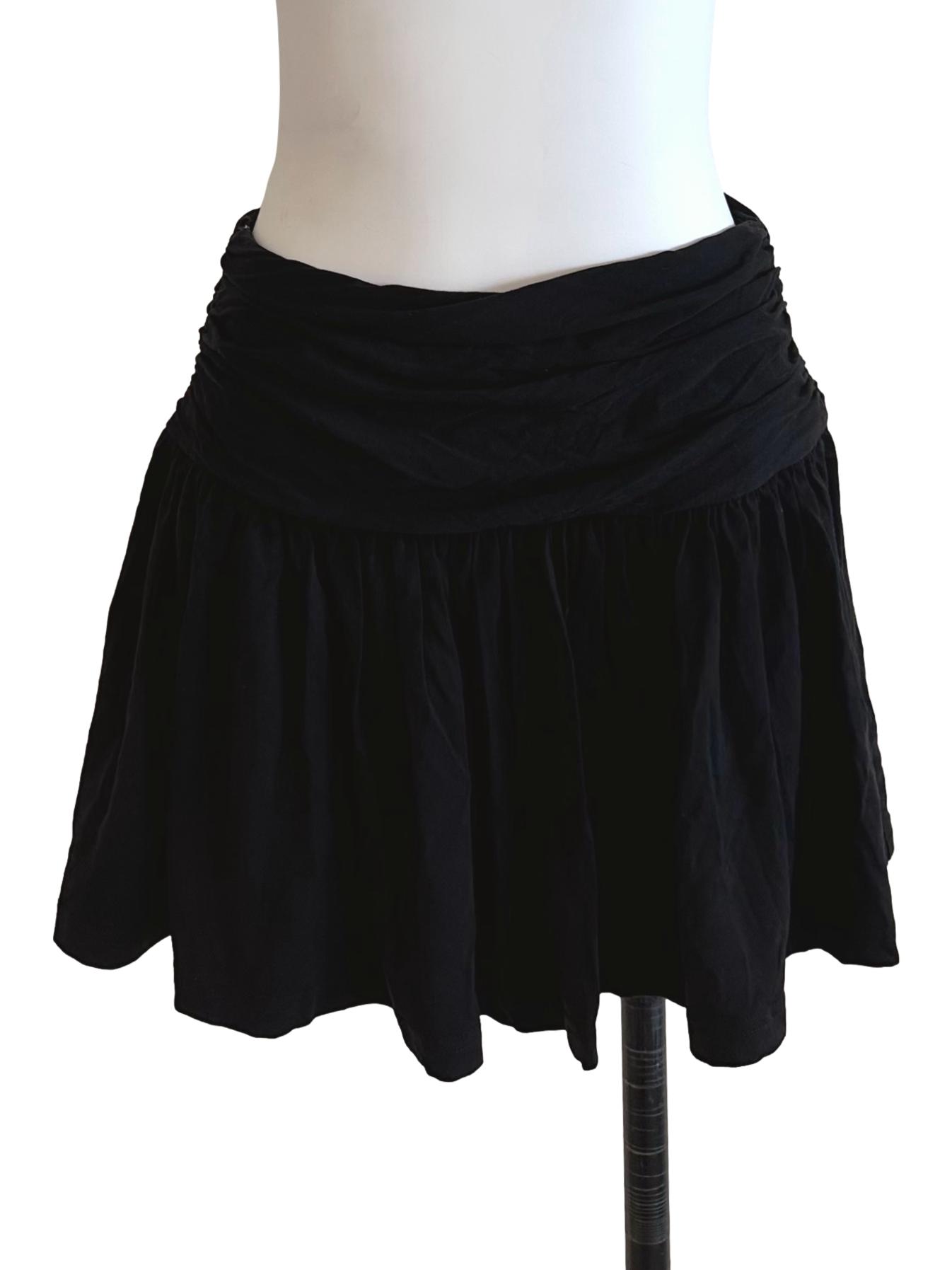 Onyx Black Drape Ruched Skorts