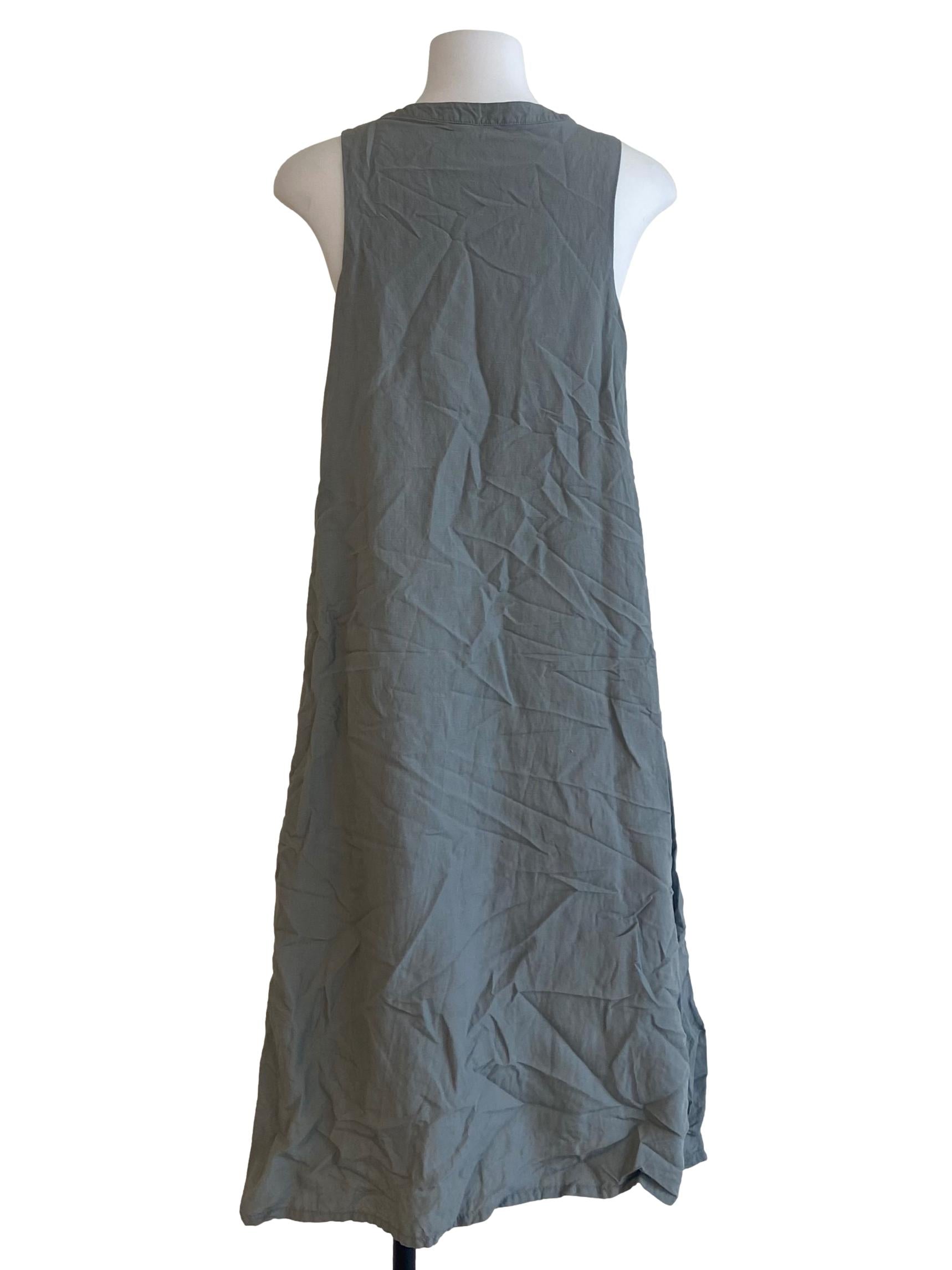 Coin Grey Half Button Slip Dress