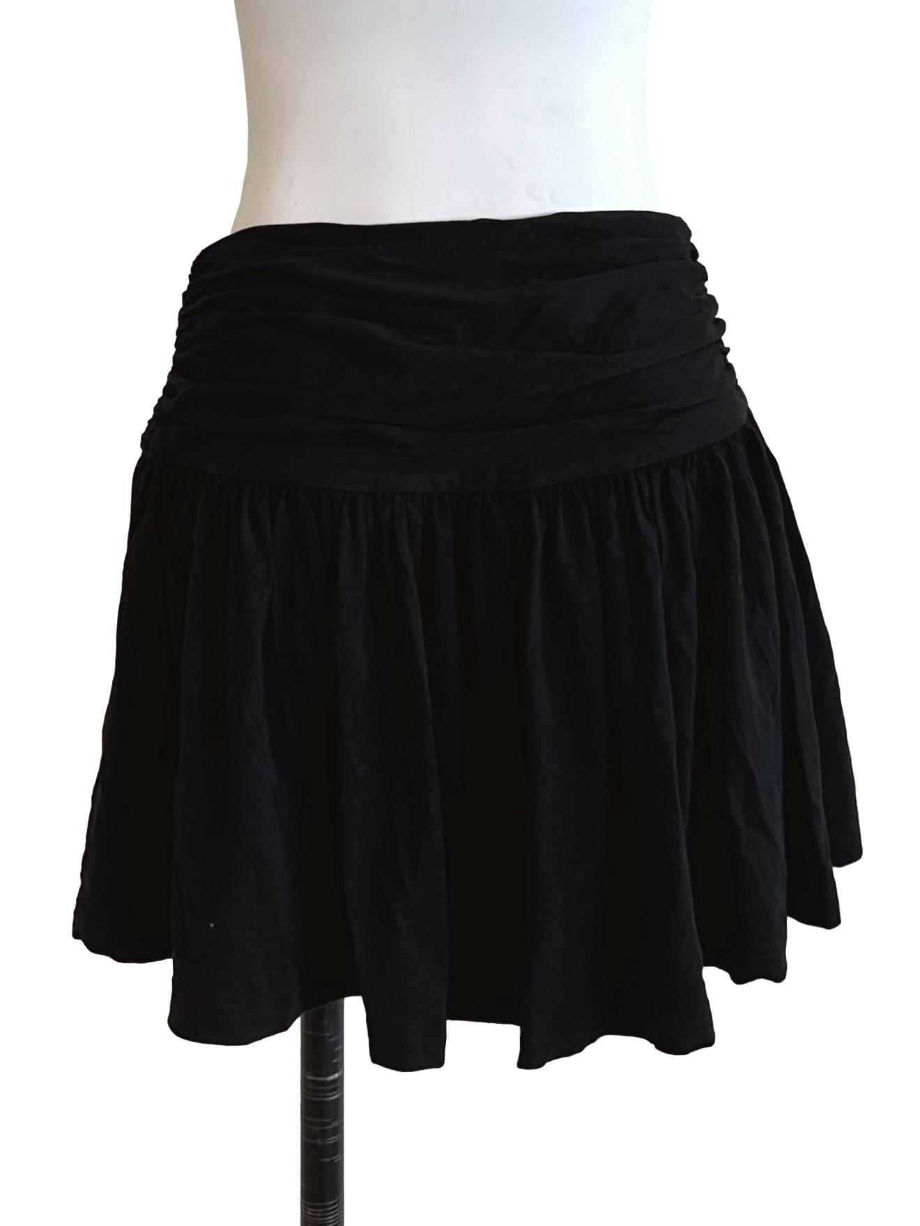 Onyx Black Drape Ruched Skorts