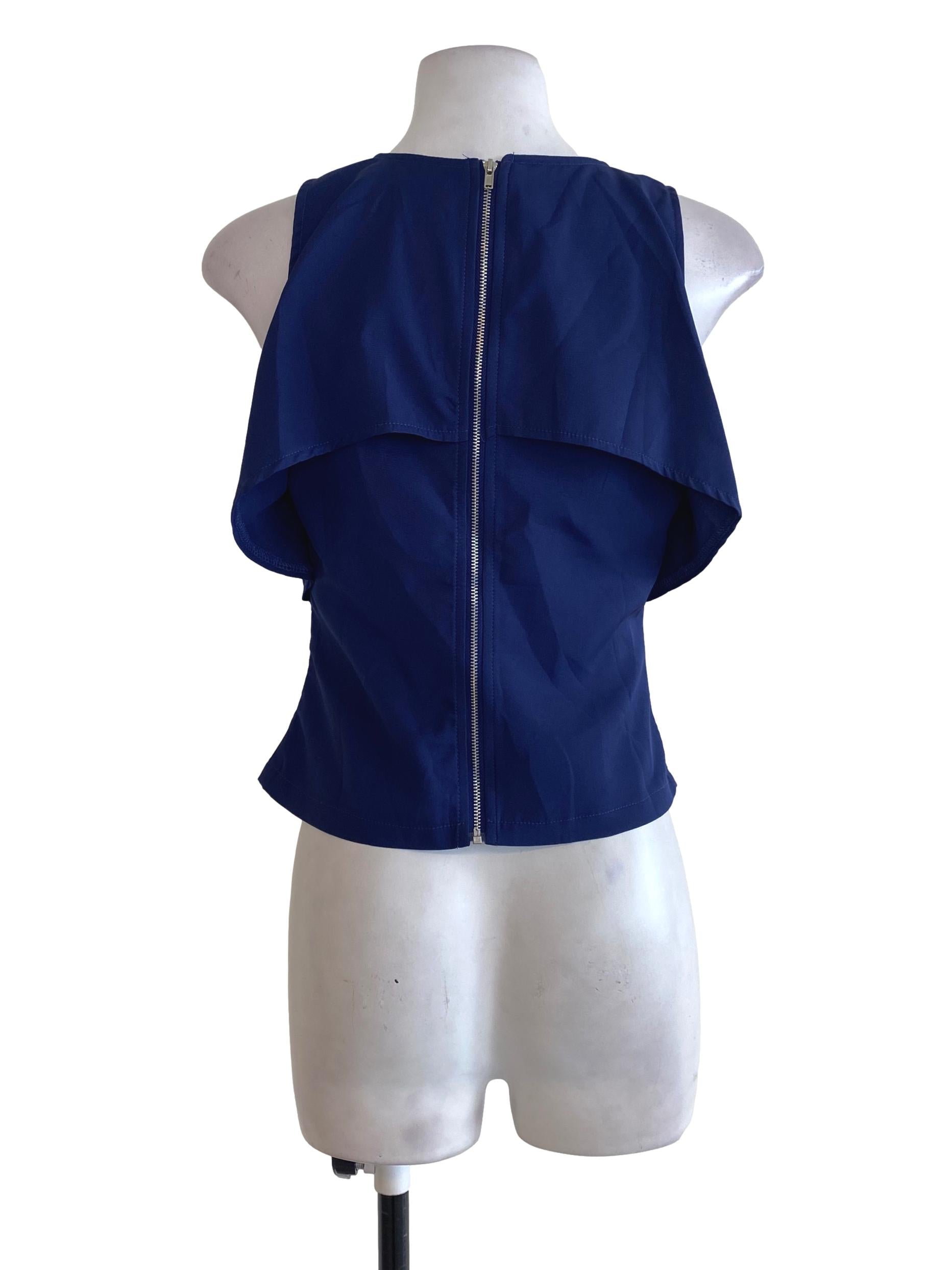 Blue Ruffle Top