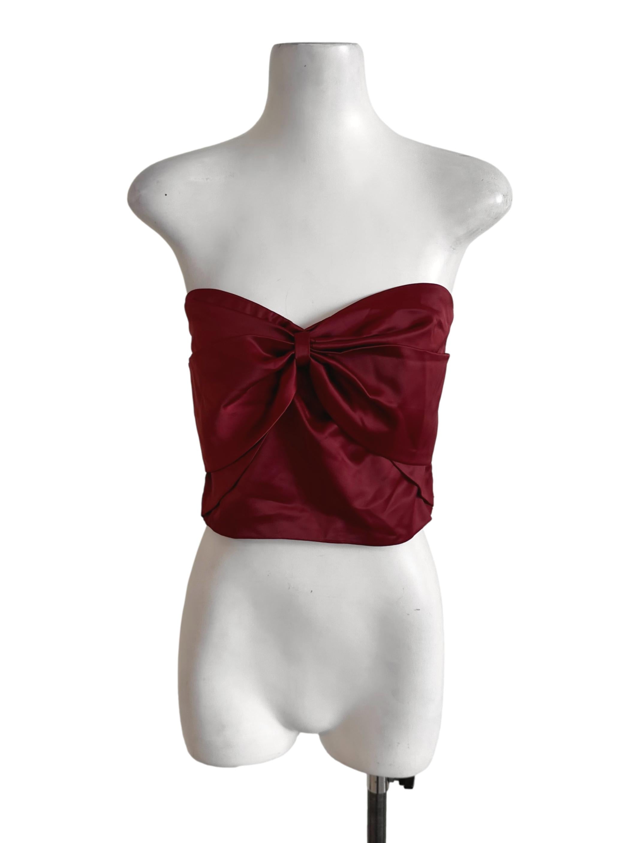 Ruby Red Ribbon Satin Tube Top