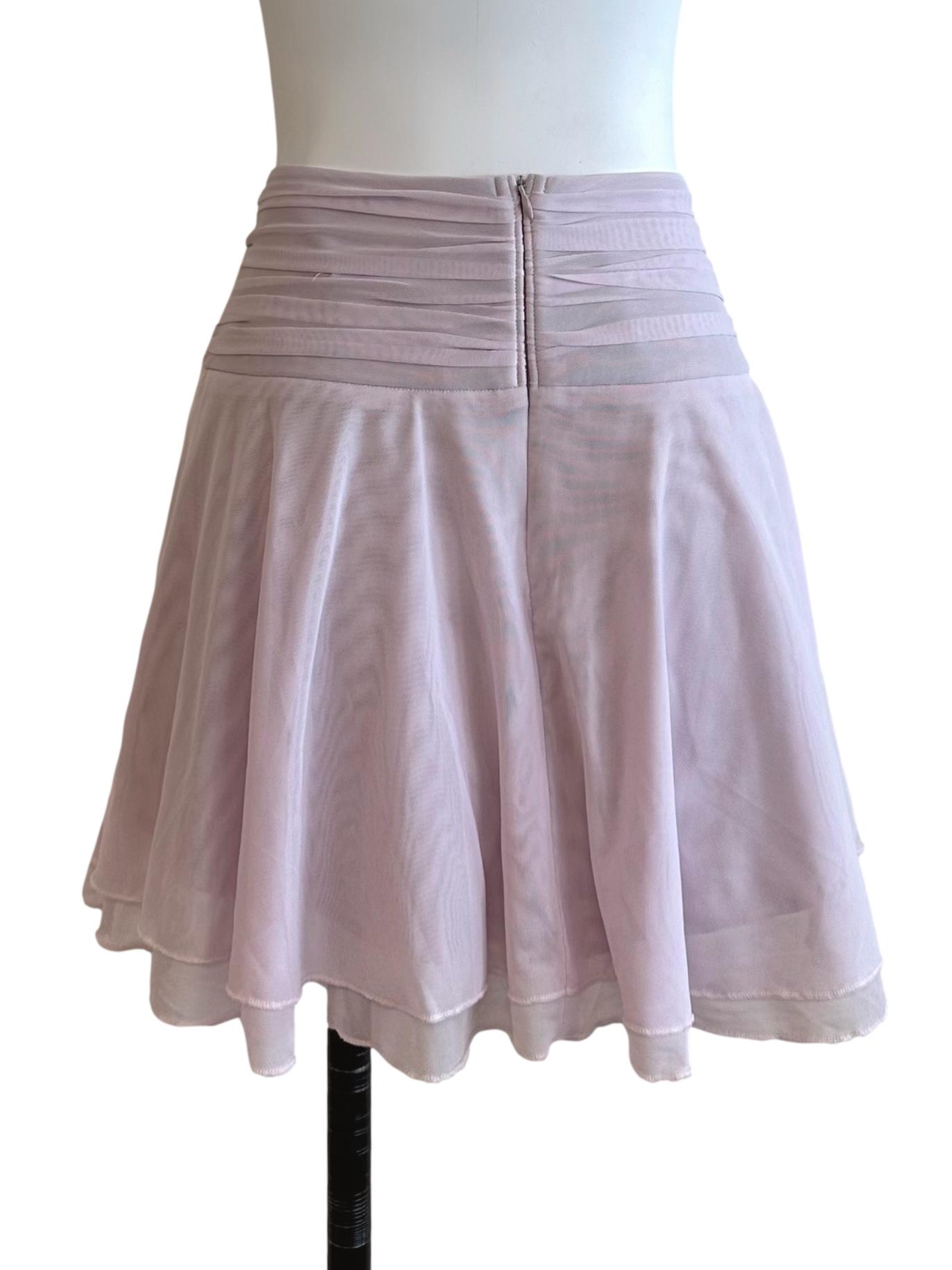 Pale Pink Mesh Net Ruched Skorts