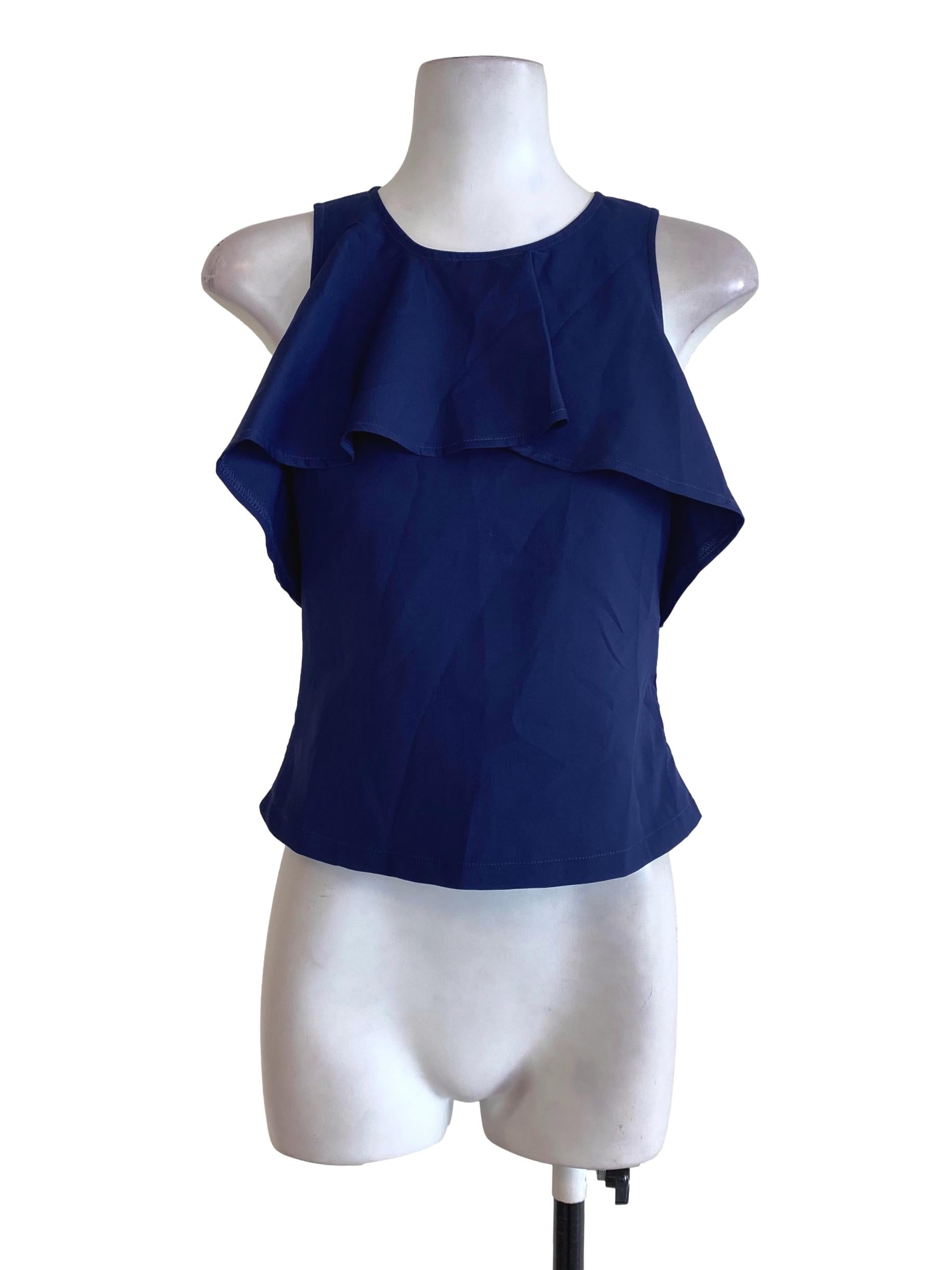 Blue Ruffle Top