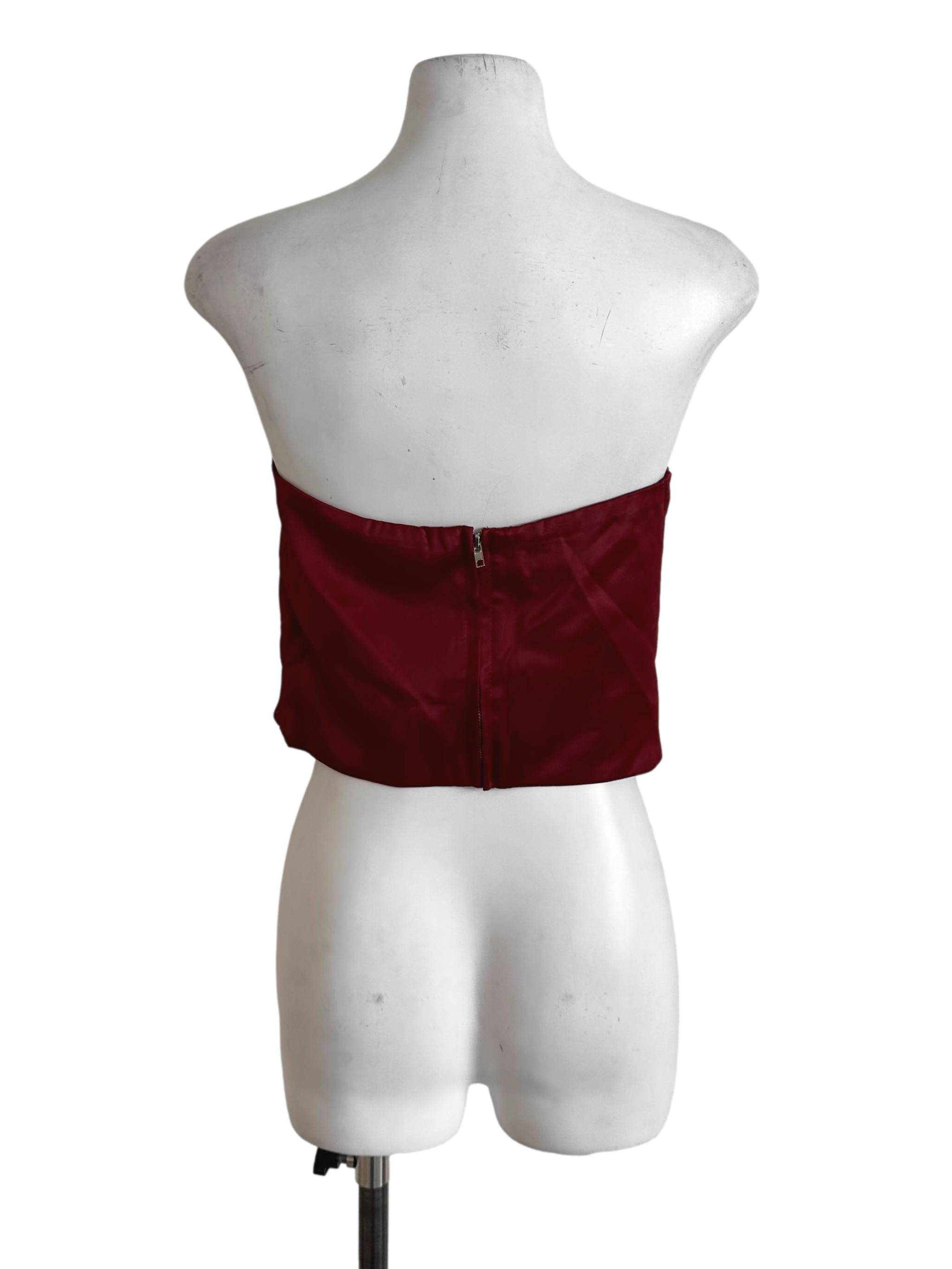 Ruby Red Ribbon Satin Tube Top