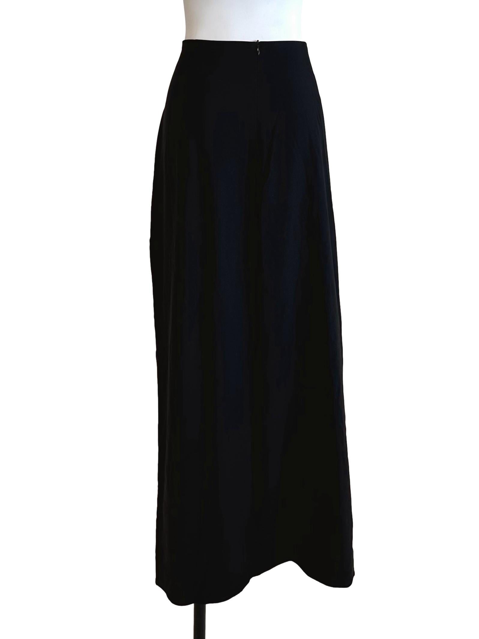Raven Black High Waist Pencil Maxi Skirt