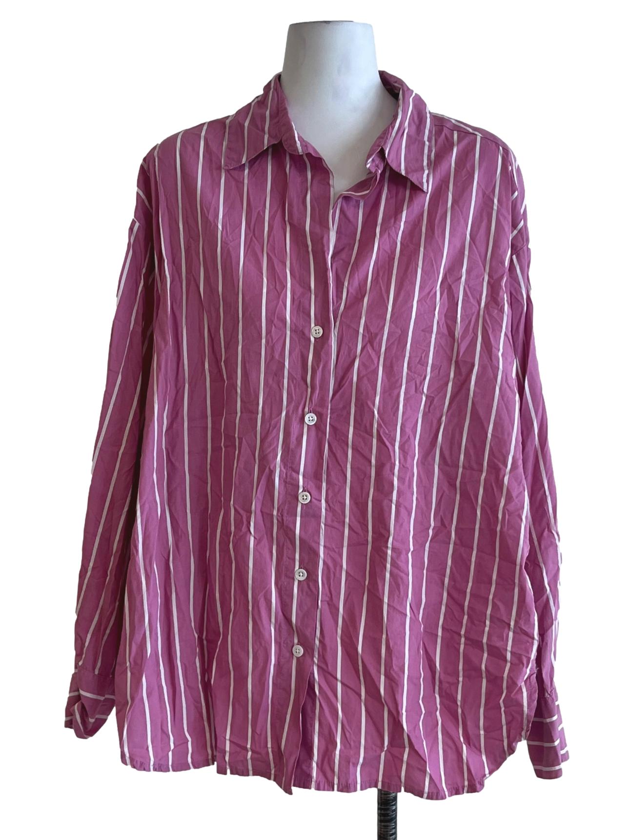 Rouge Pink Chalk Stripe Blouse