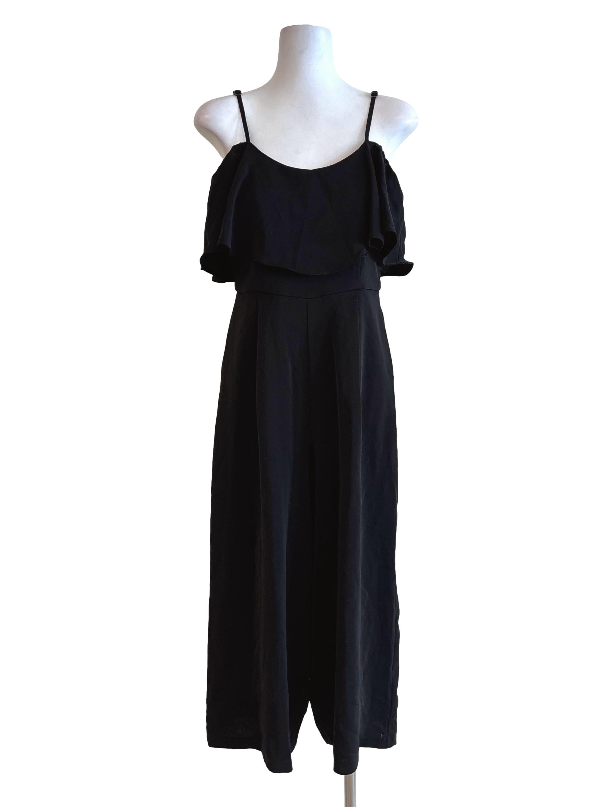 Rich Black Spaghetti Strap Jumpsuit TTR