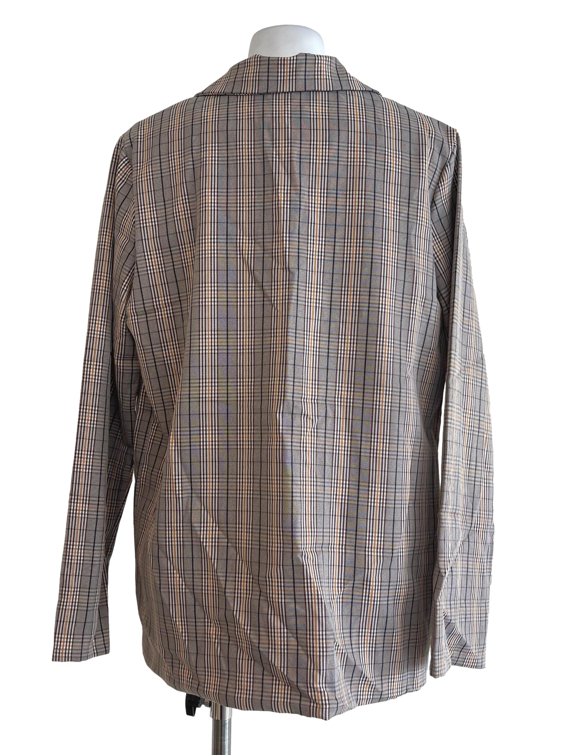 Brown Checkered Blazer