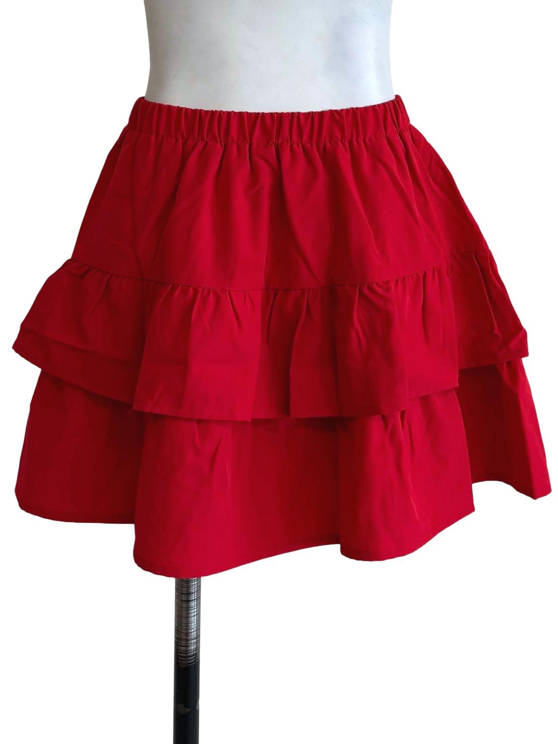 Red Angelina Tiered Skorts