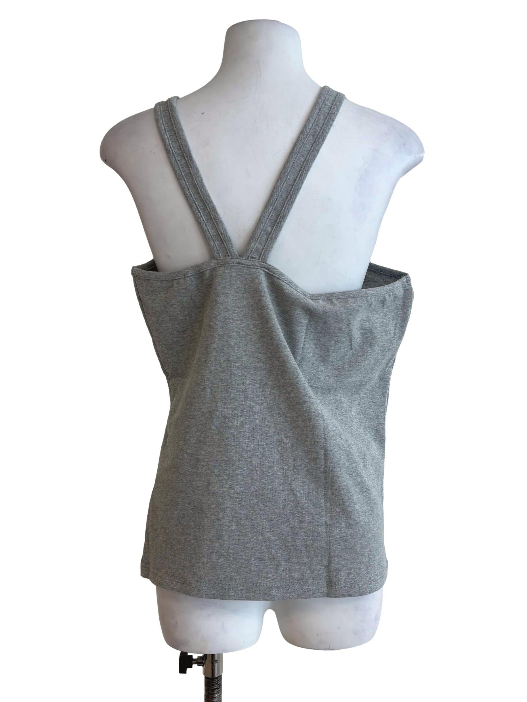 Light Grey Britney Asymmetrical Tank Top