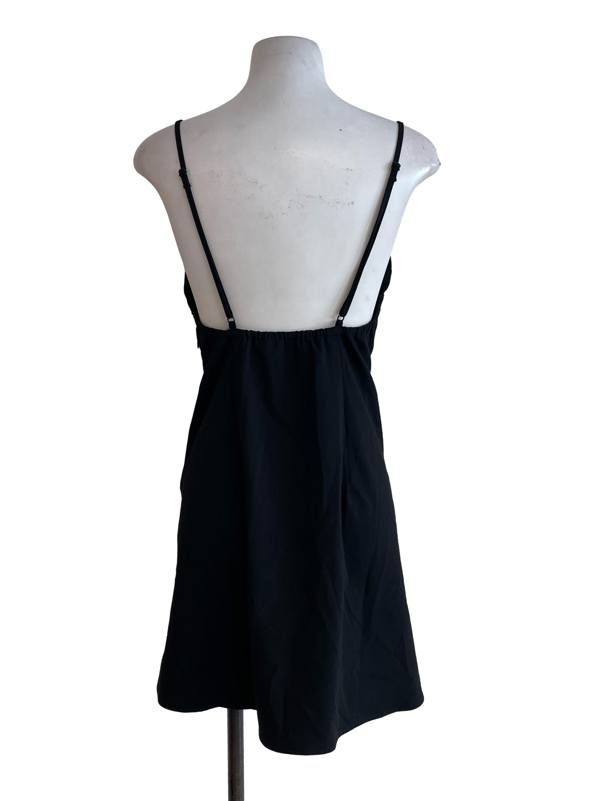 Black Plain Spagetti Strap Dress