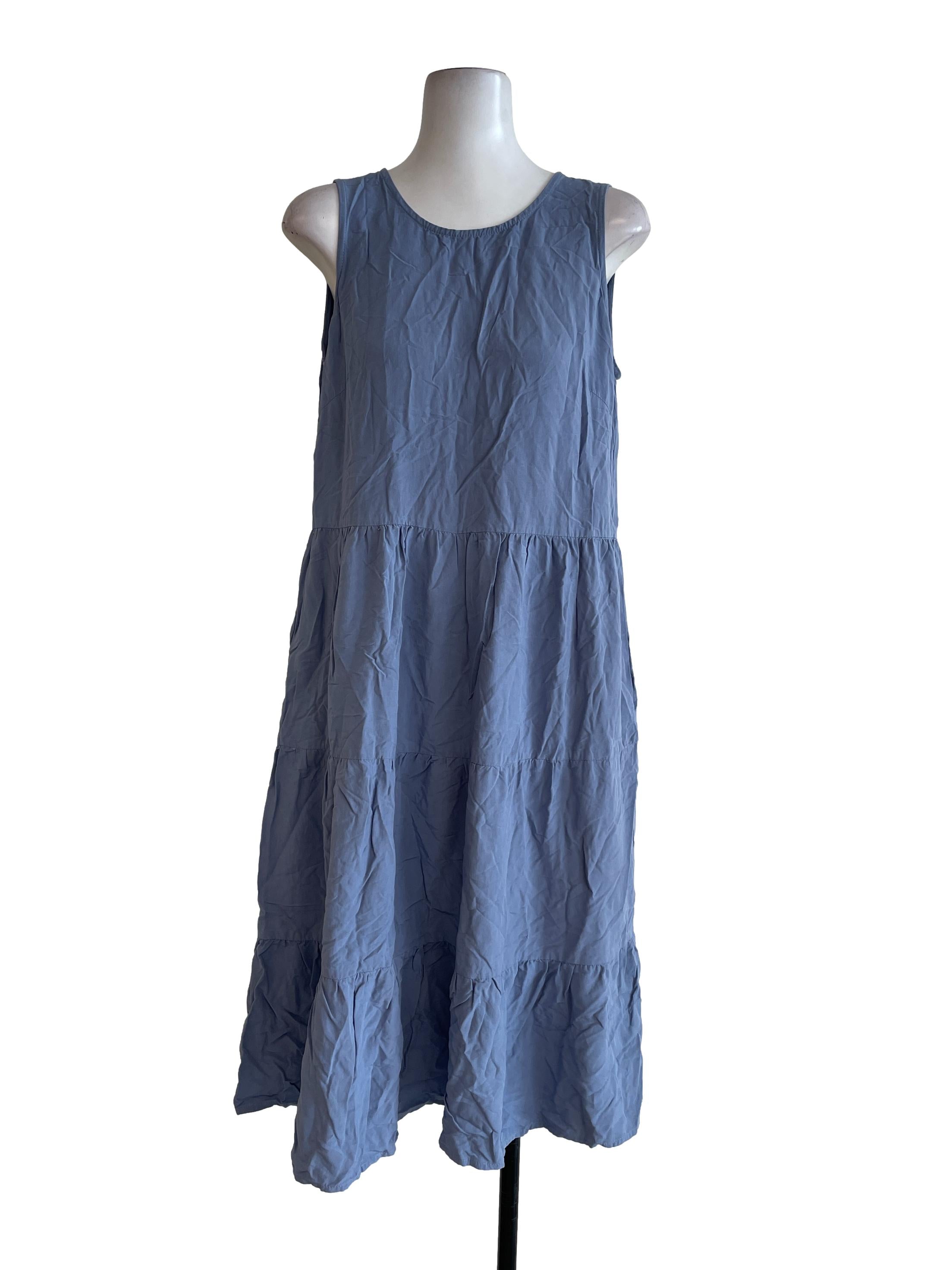 Stone Blue Plain Dress