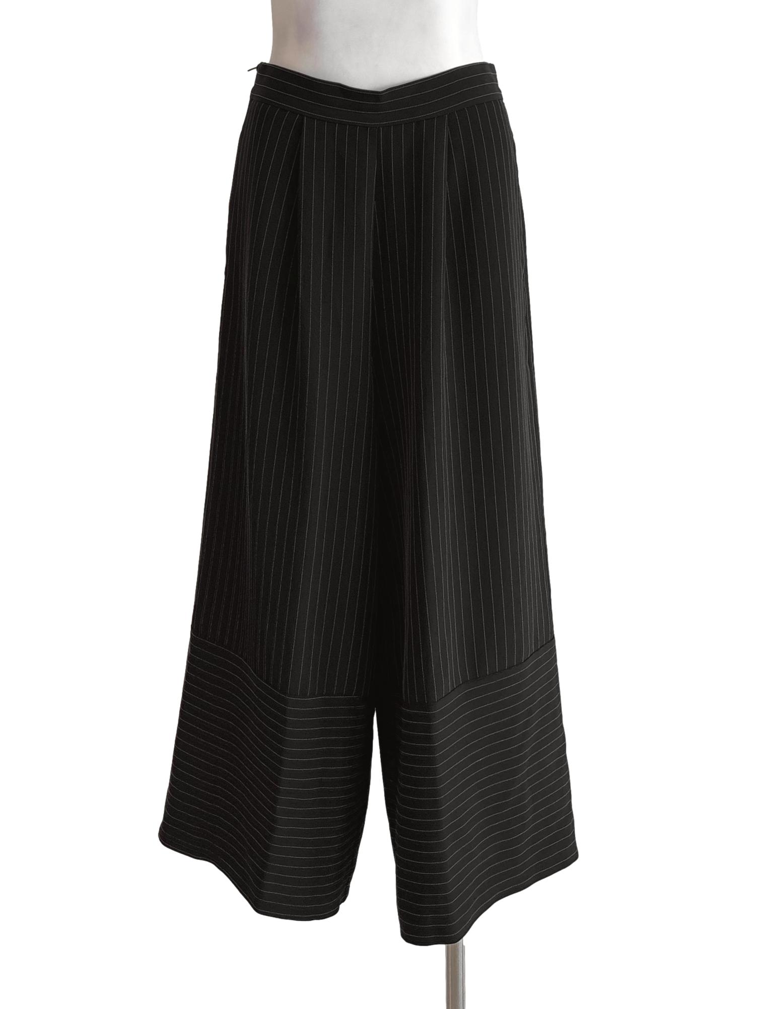 Jet Black Striped Culottes