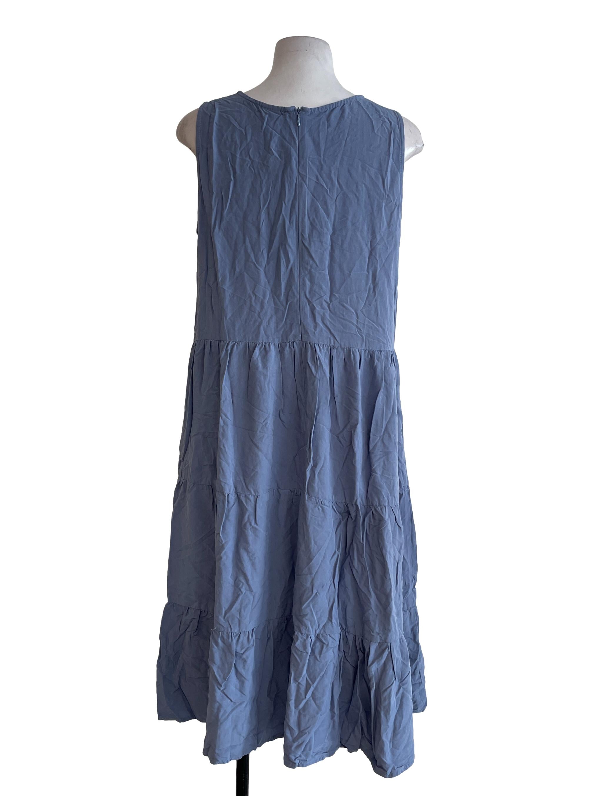 Stone Blue Plain Dress