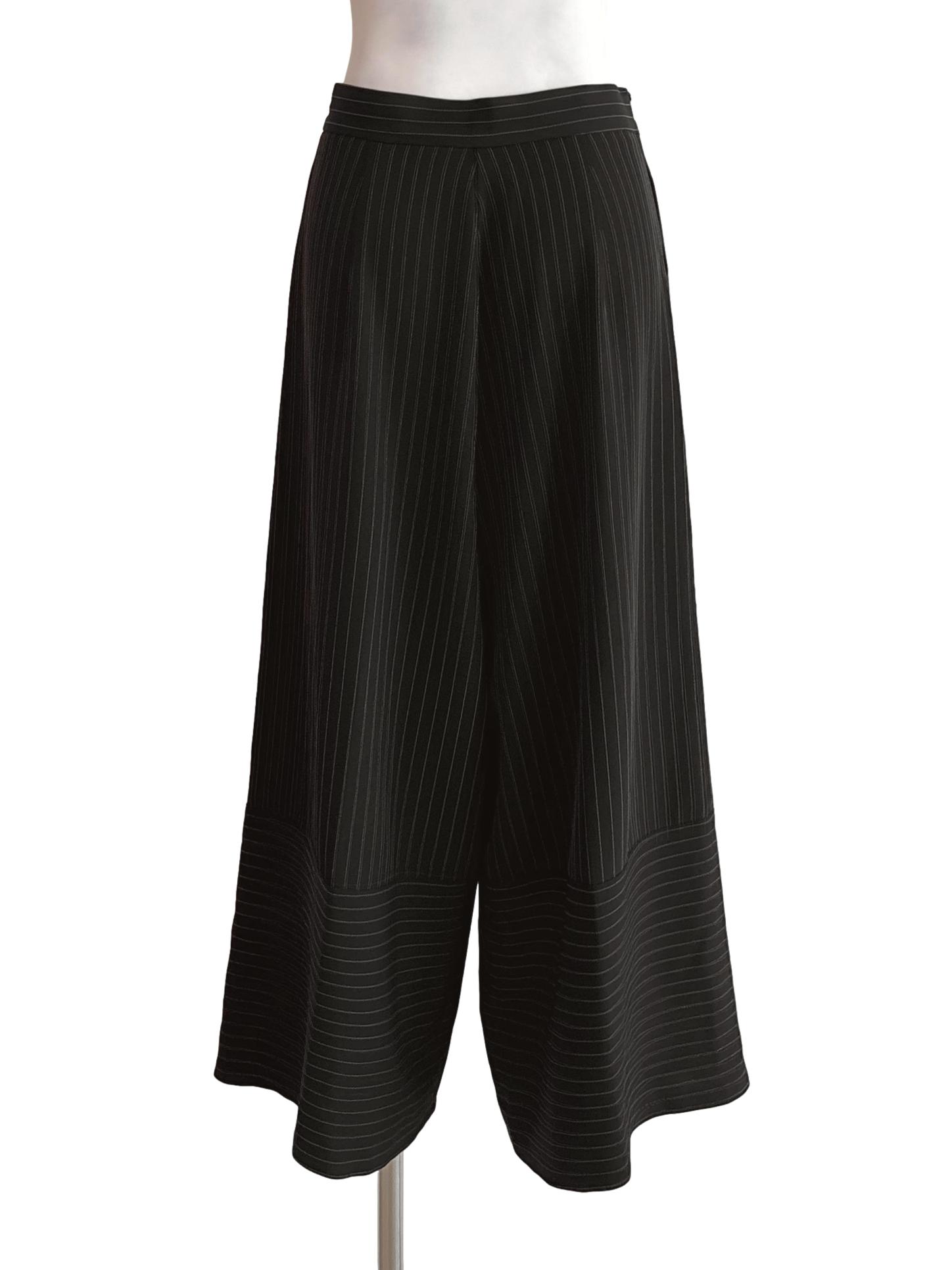 Jet Black Striped Culottes