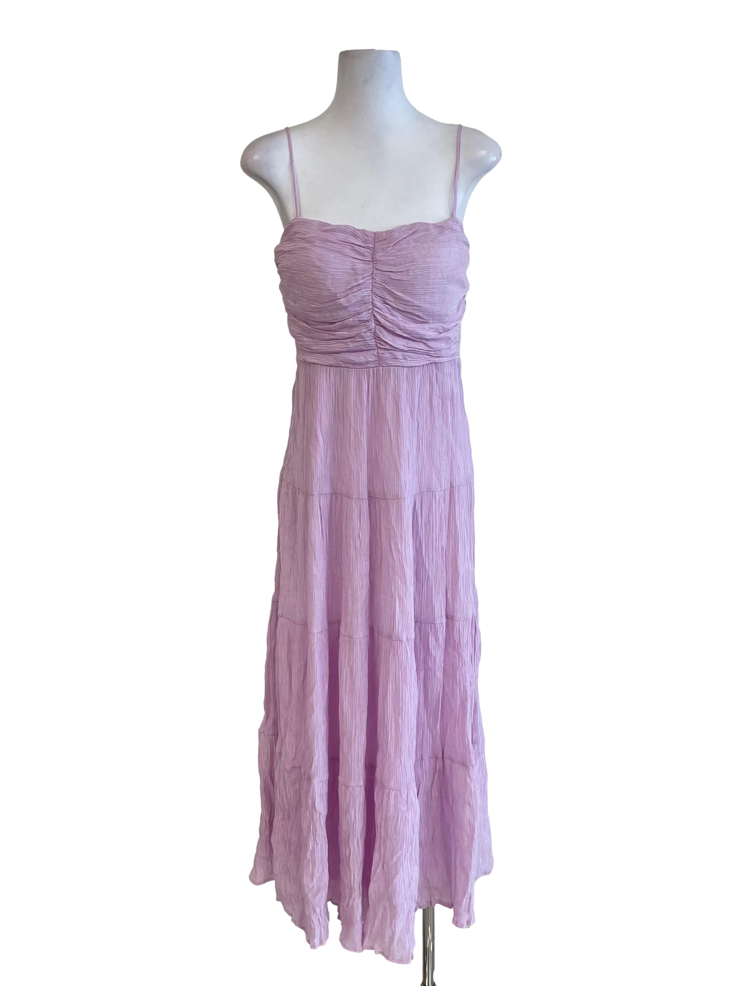 Lavender Scrunch Tiered Dress