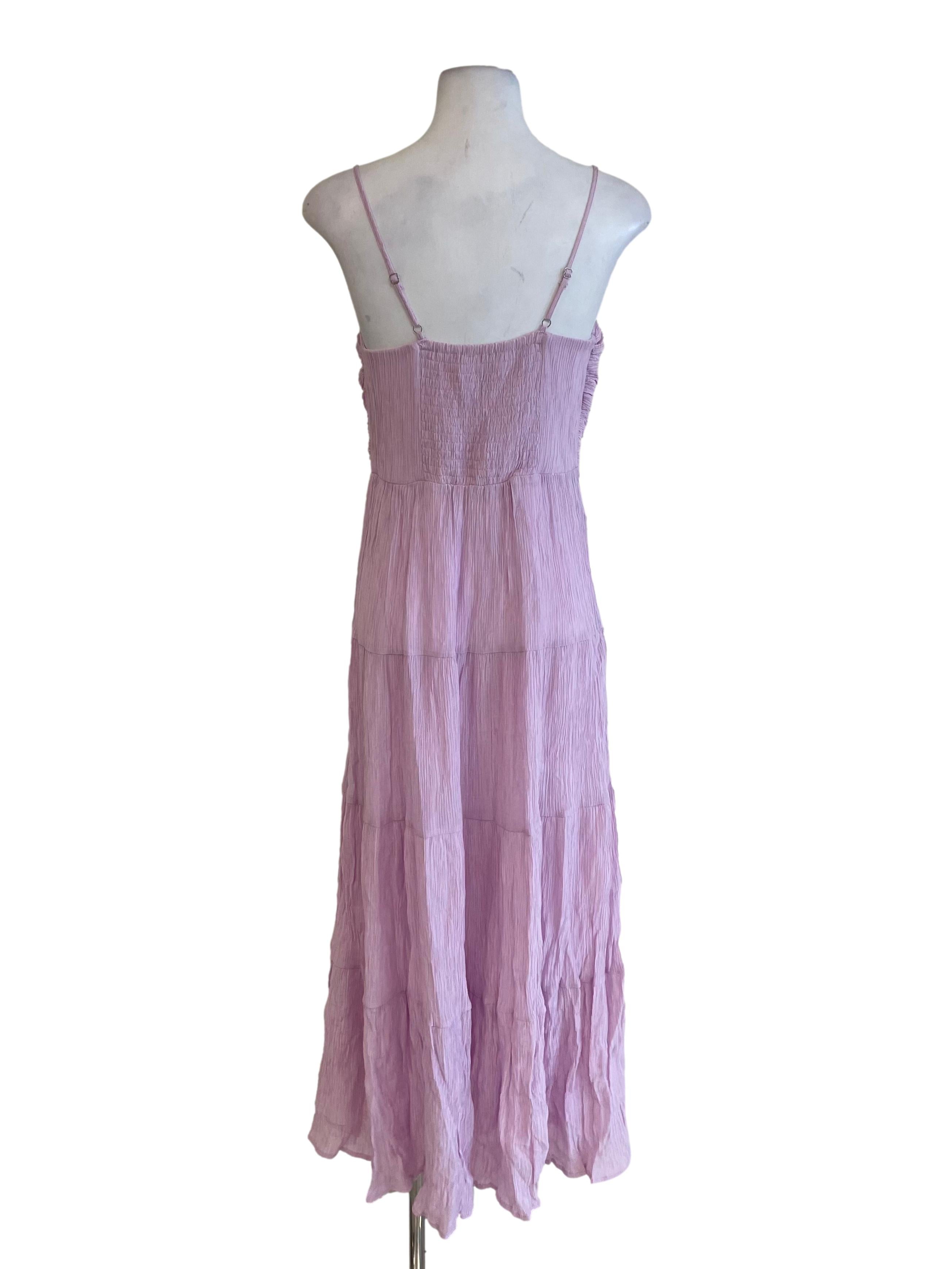 Lavender Scrunch Tiered Dress