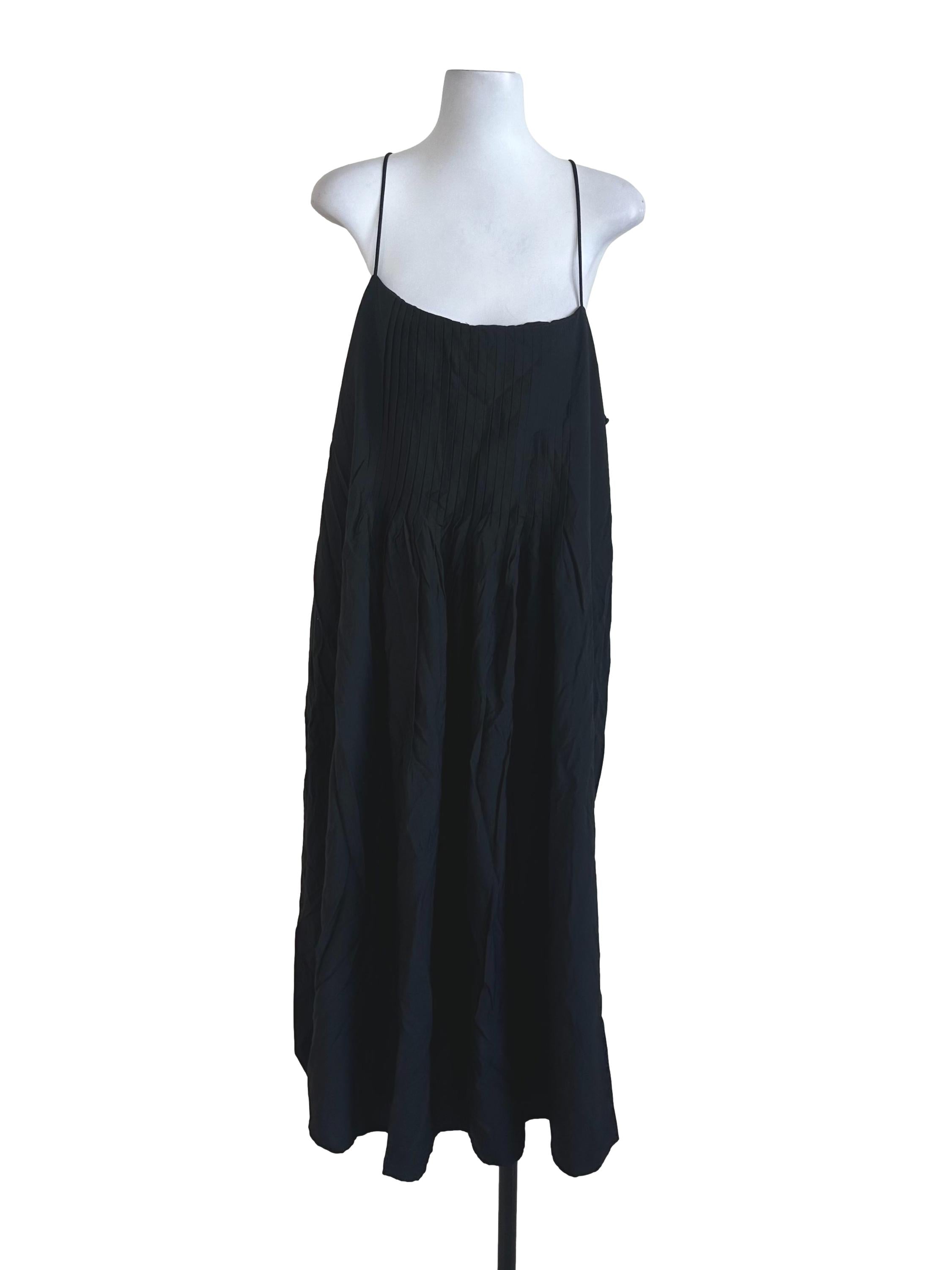 Black Plain Spaghetti Strap Dress